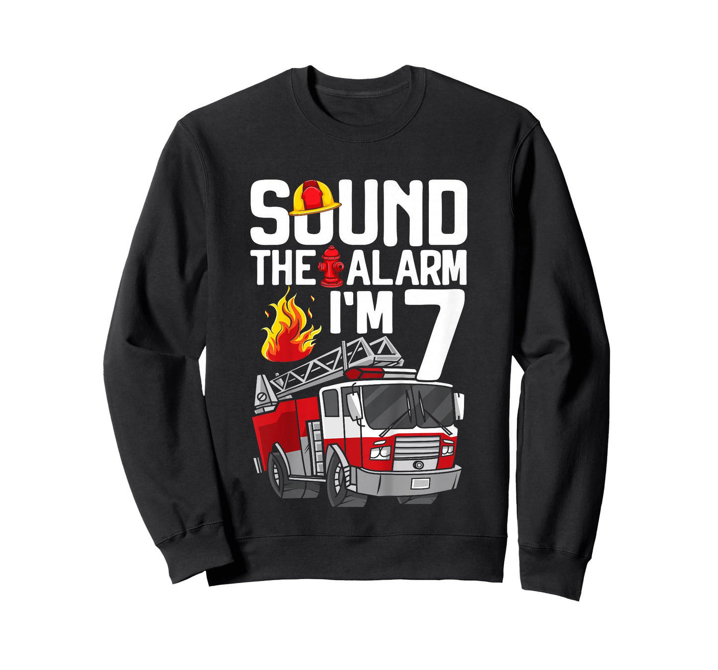 Kids 7 Years Old Firefighter 7th Birthday Boy Fire Truck Toddler T-Shirt