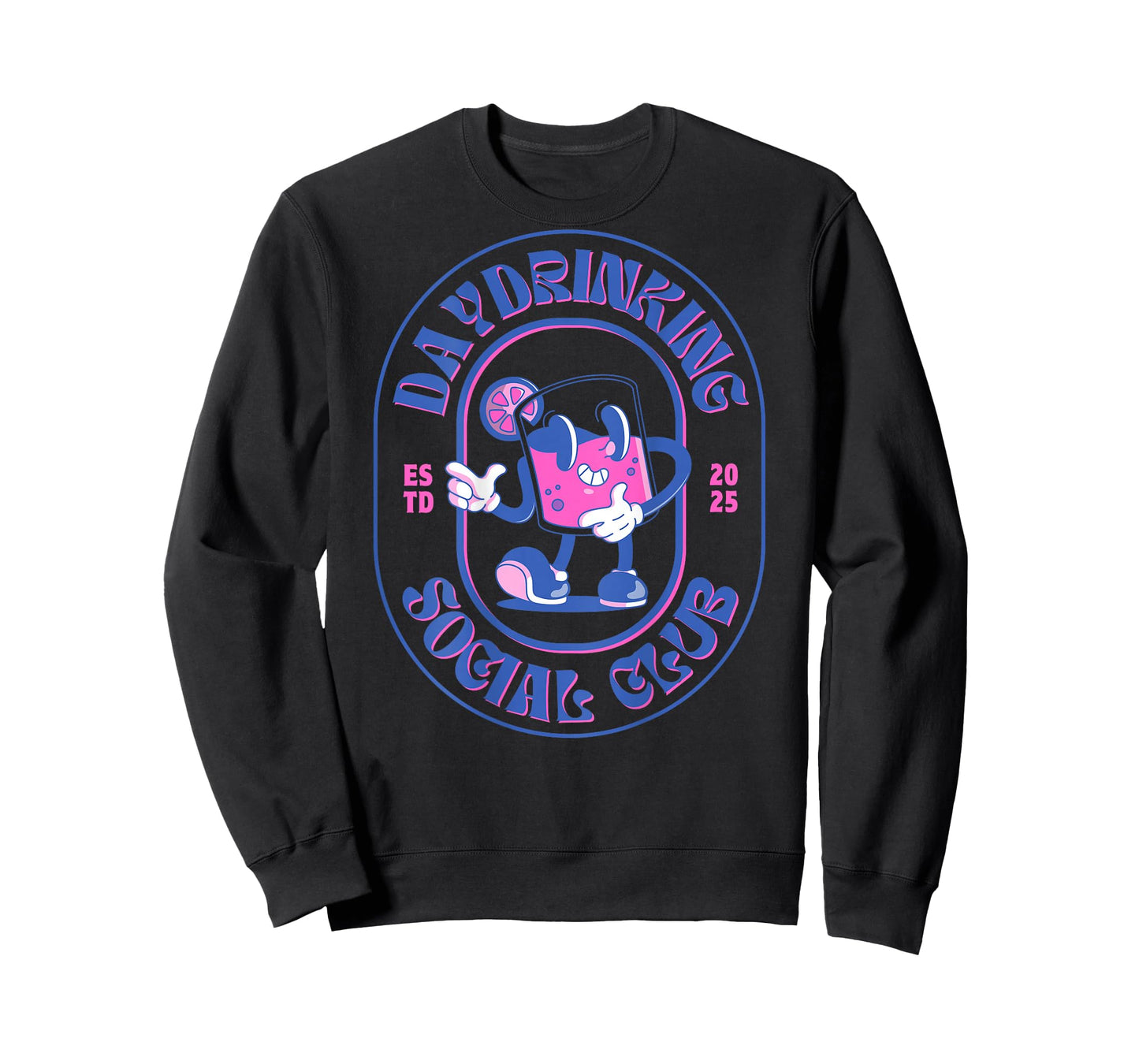 Daydrinking Social Club Retro Day Drinking Malle Backprint T-Shirt