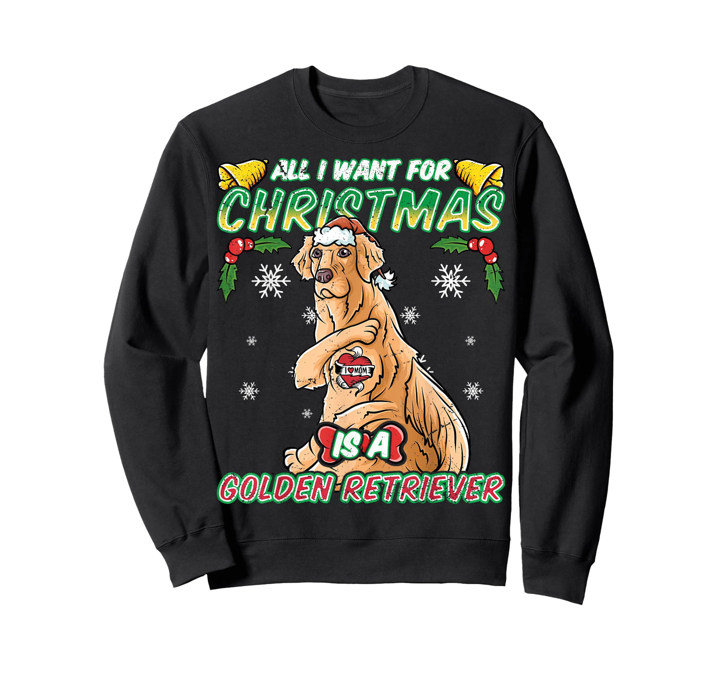 All I Want For Christmas Is A Golden Retriever Santa Claus T-Shirt