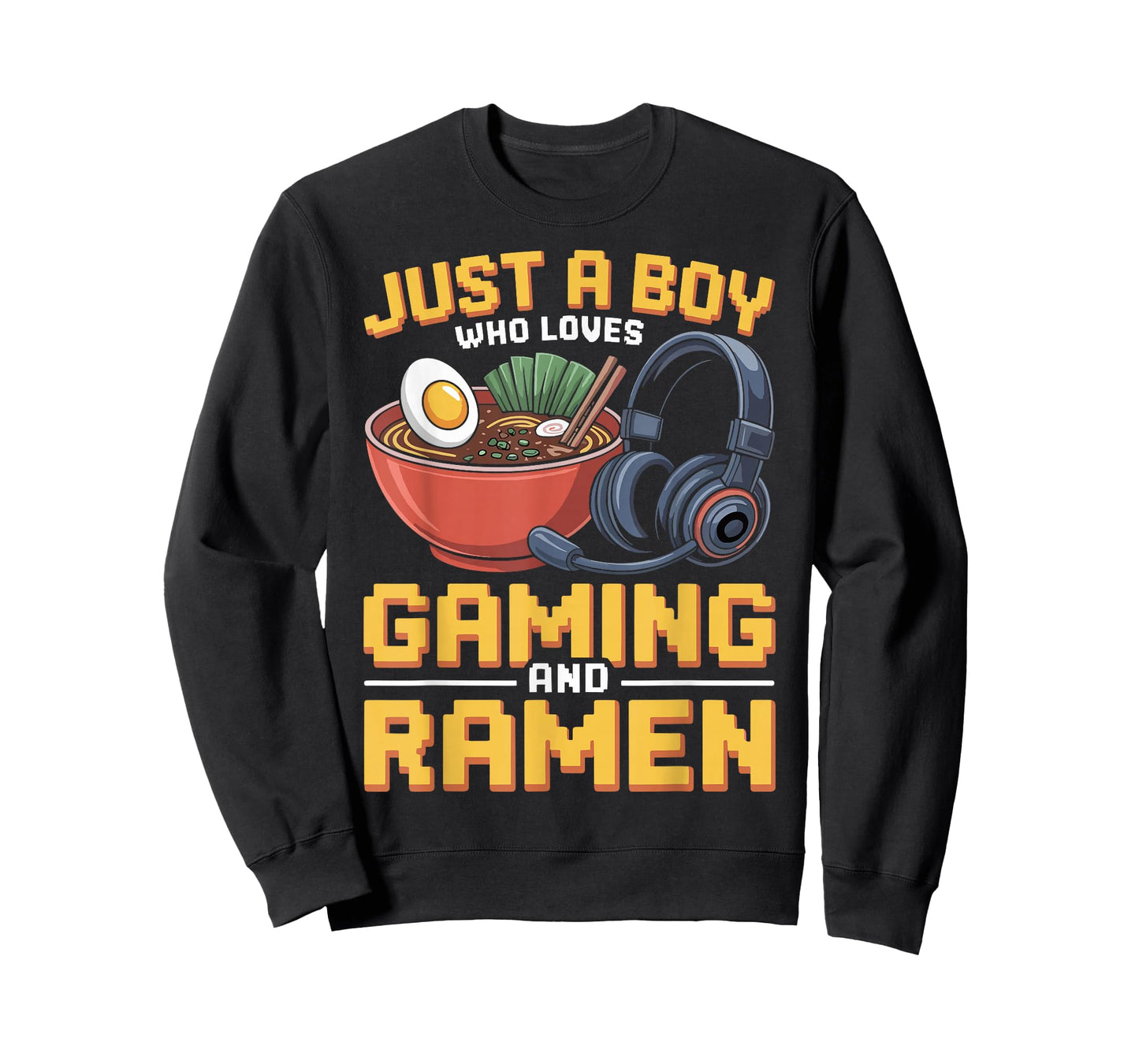 Gaming Just A Boy Who Loves Gaming and Ramen Funny Gamer T-Shirt