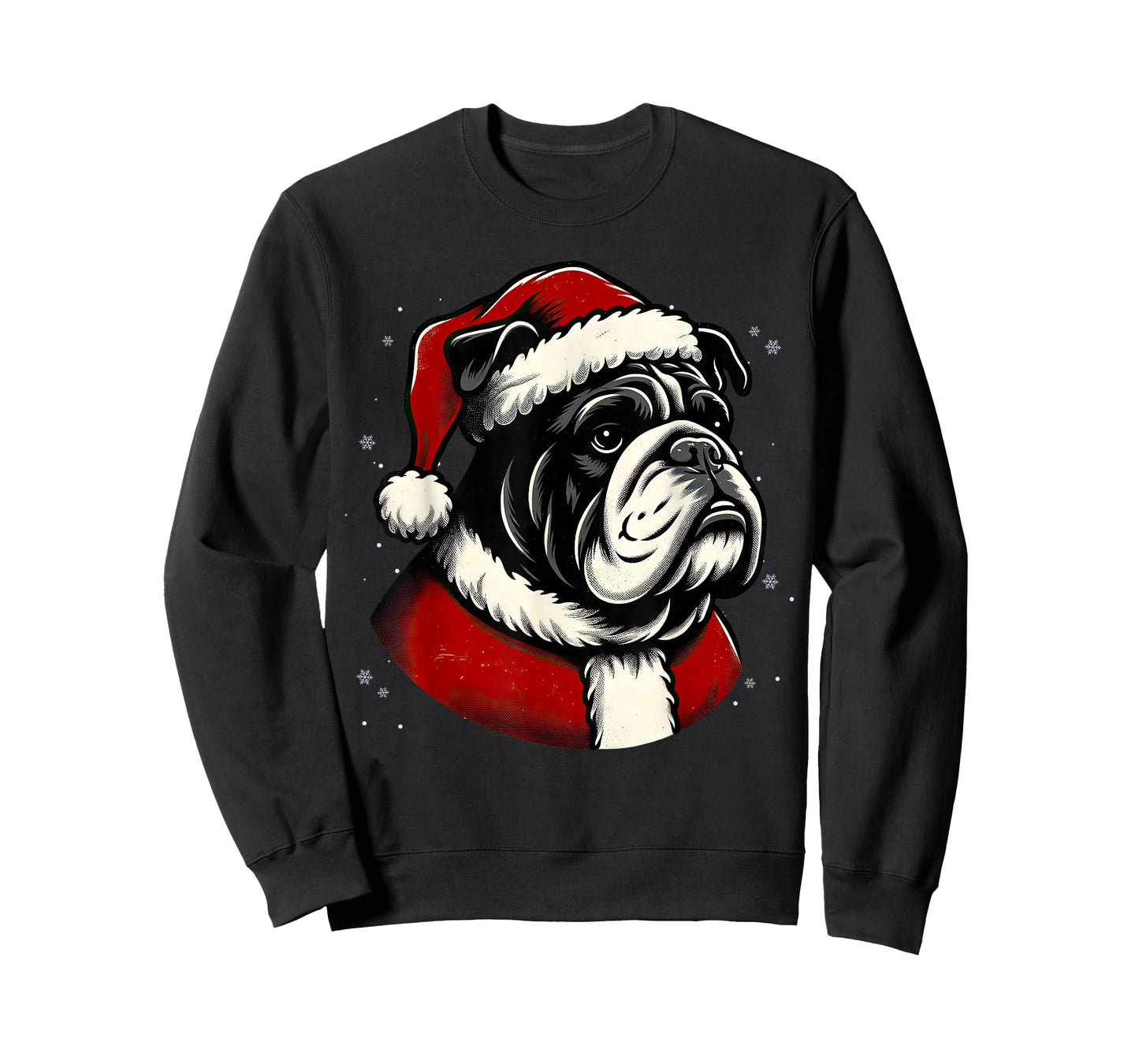 Bulldog Santa Christmas Tree Lights Ugly Pajama Dog Lover T-Shirt