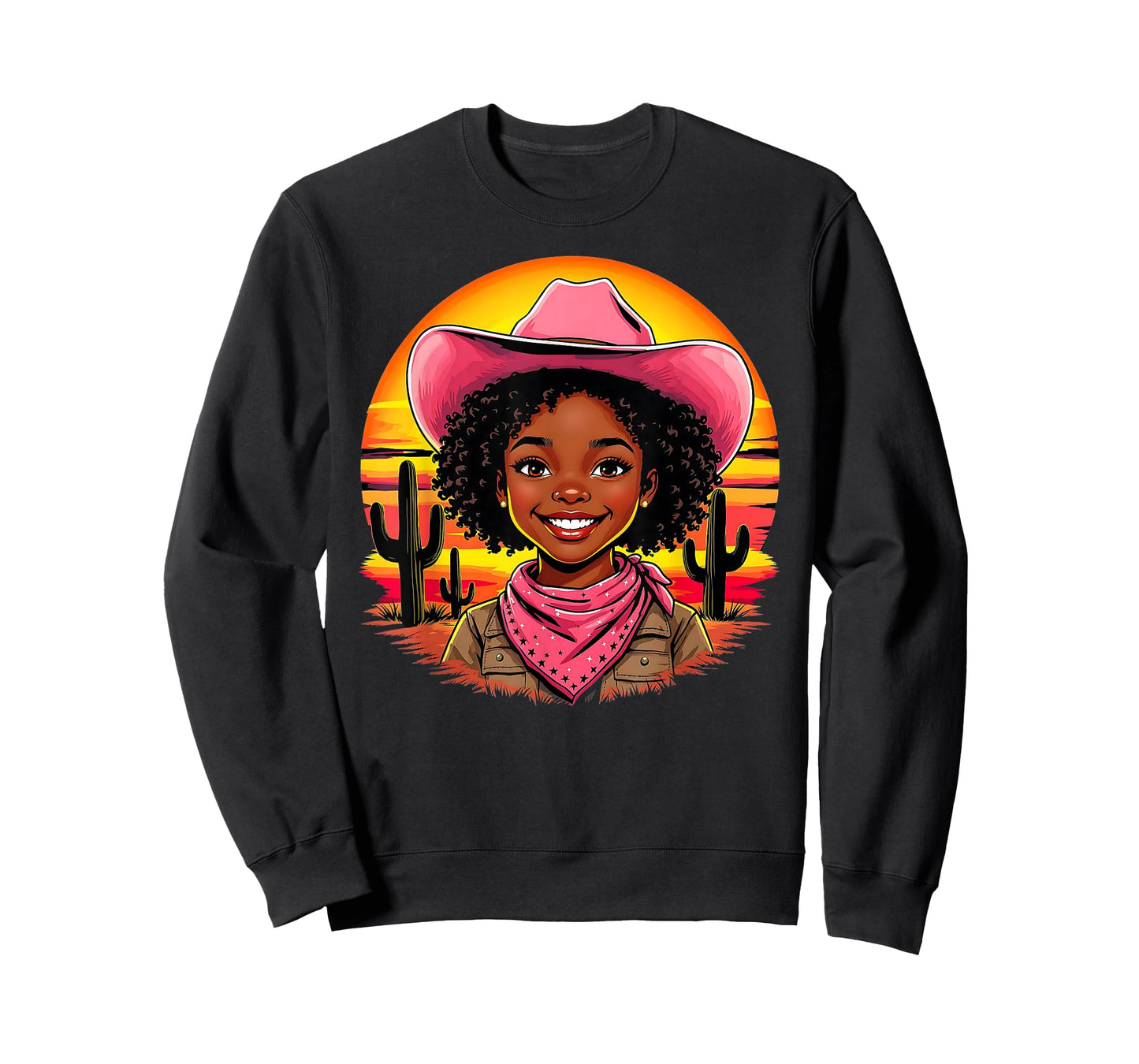 African American Black Cowgirl Girls Western Rodeo Melanin T-Shirt