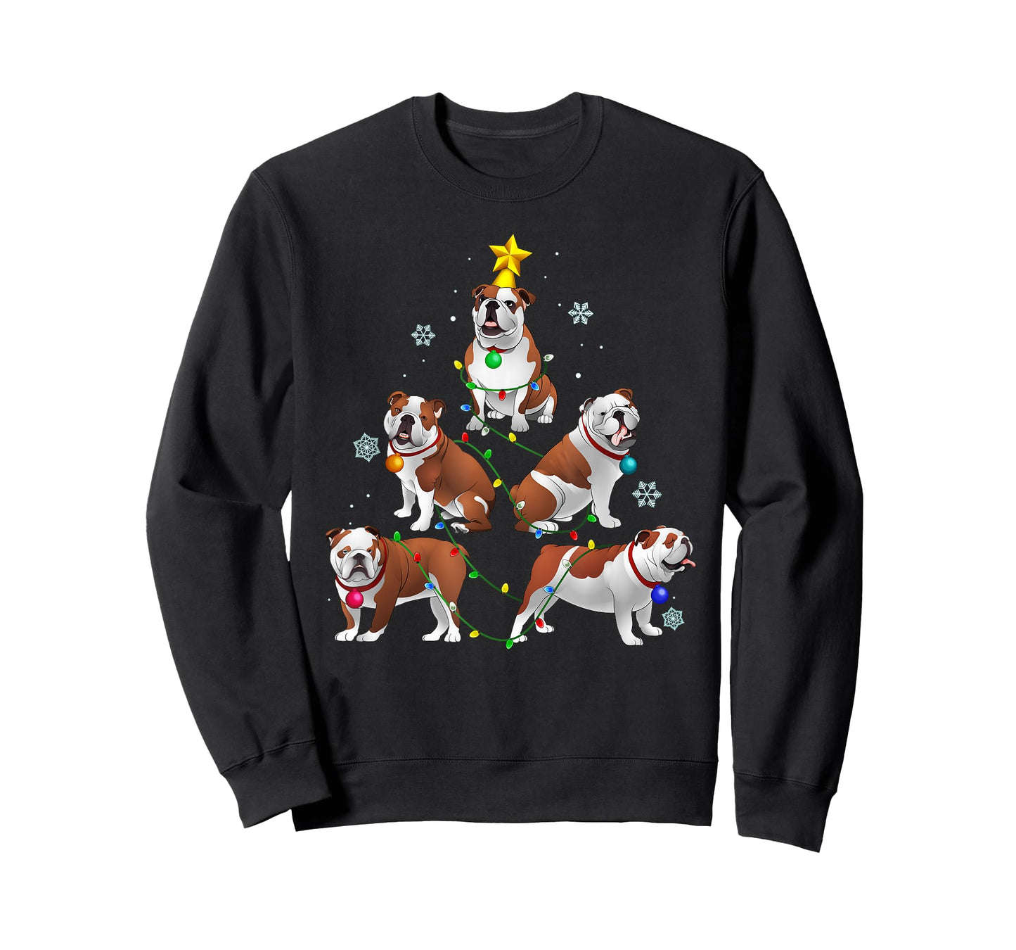 Funny Bulldog Christmas Tree T Shirt Ornament Decor T-Shirt
