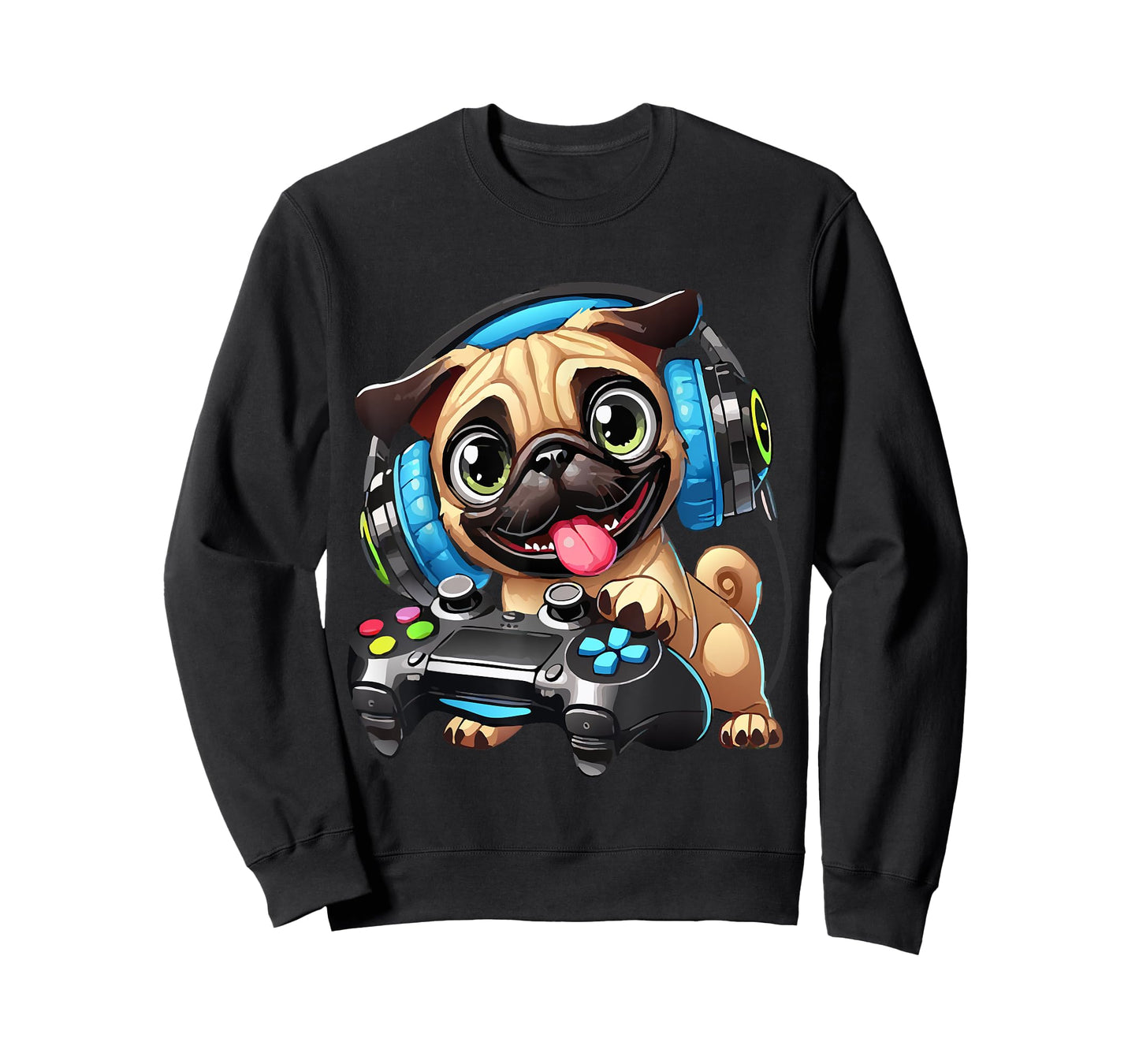 Funny Pug Cute Dog Puppy Playing Gamer Pugs Gaming Lover T-Shirt