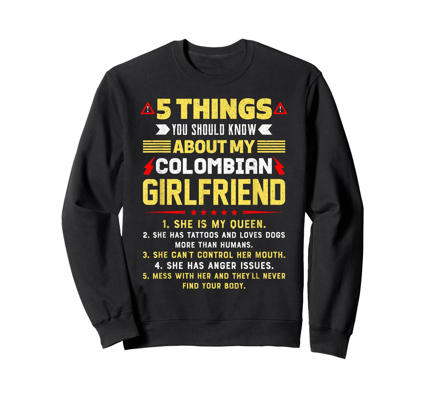 5 Things You Should Know About My Colombian Girlfriend Funny T-Shirt