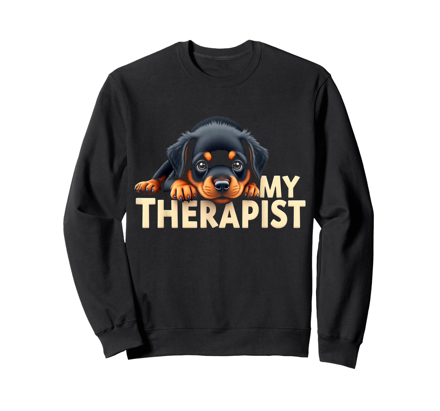 Funny Rottie Puppy My Therapist Rottweiler Dog T-Shirt