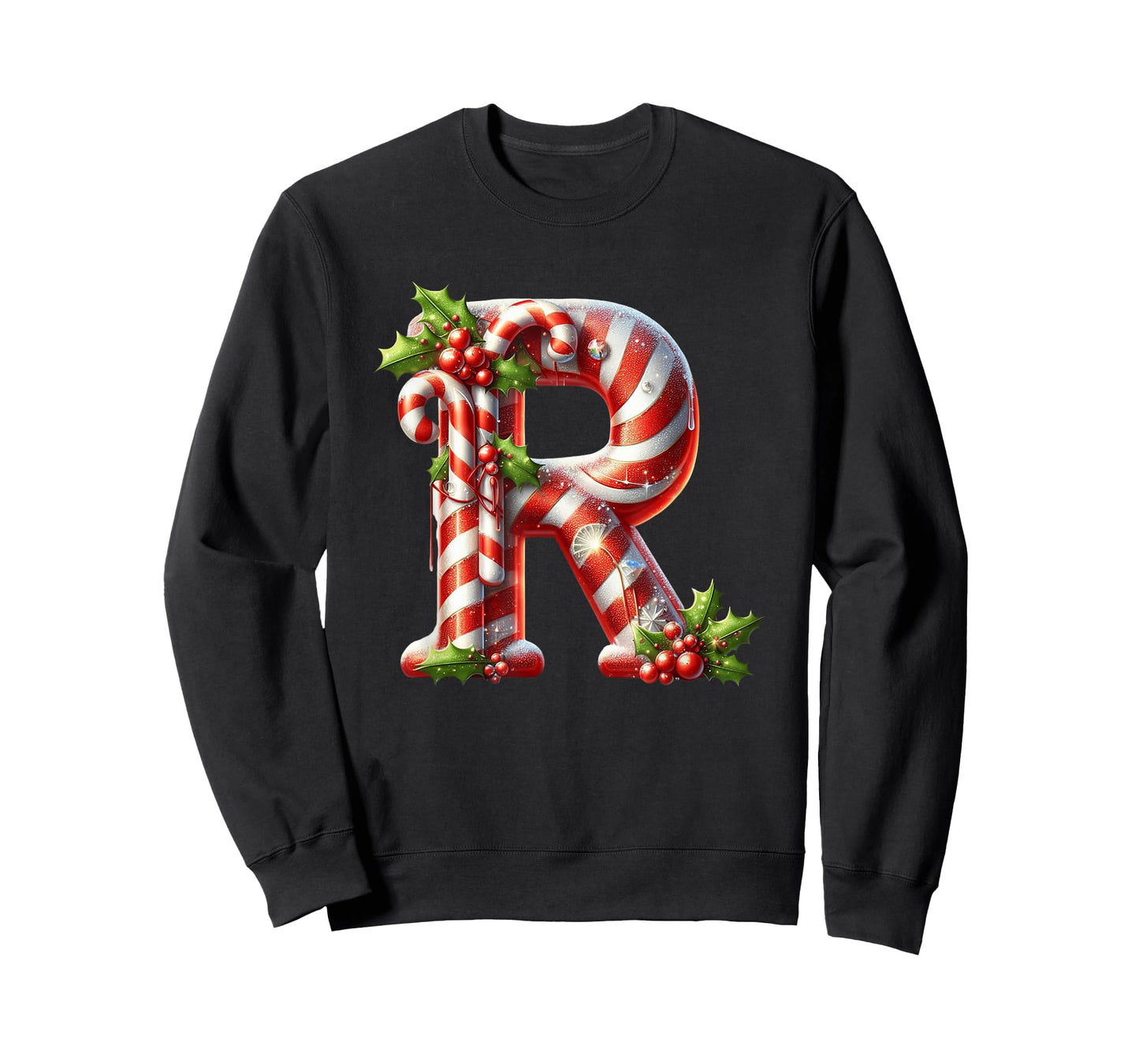 Christmas Candy Cane Letter R Joyful T-Shirt