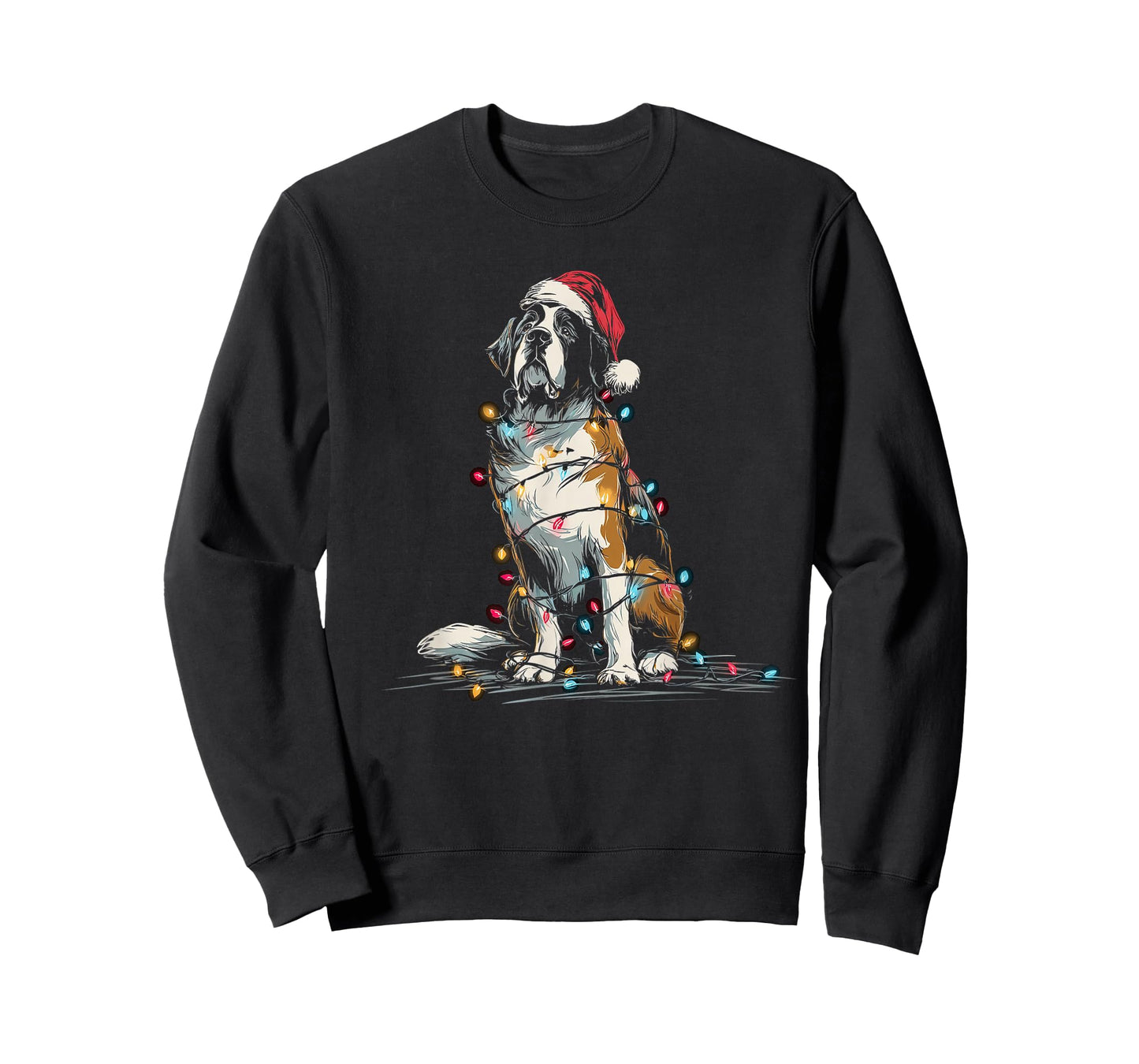 Funny St. Saint Bernard Christmas Graphics Dog Lights Lover T-Shirt