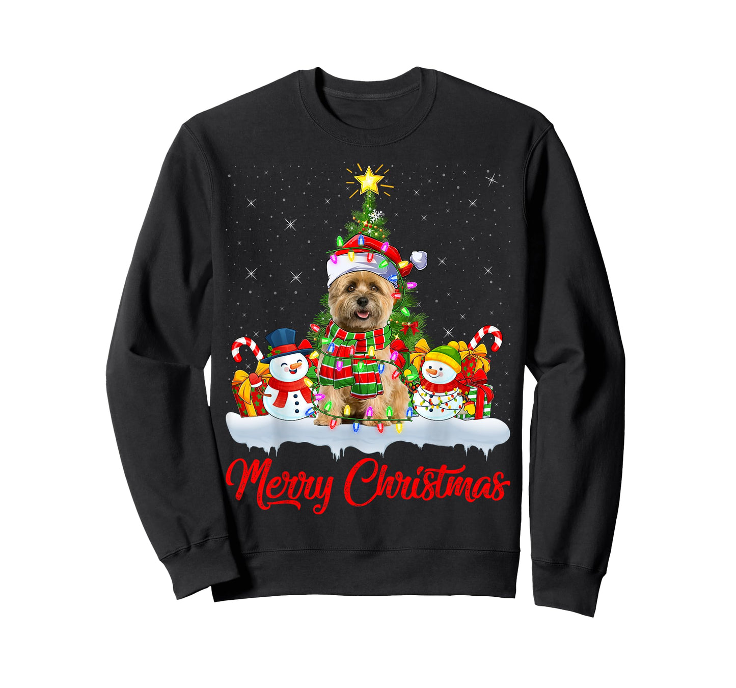 Cairn Terrier Dog Xmas Tree Lighting Cairn Terrier Christmas Men Women Kids T-Shirt