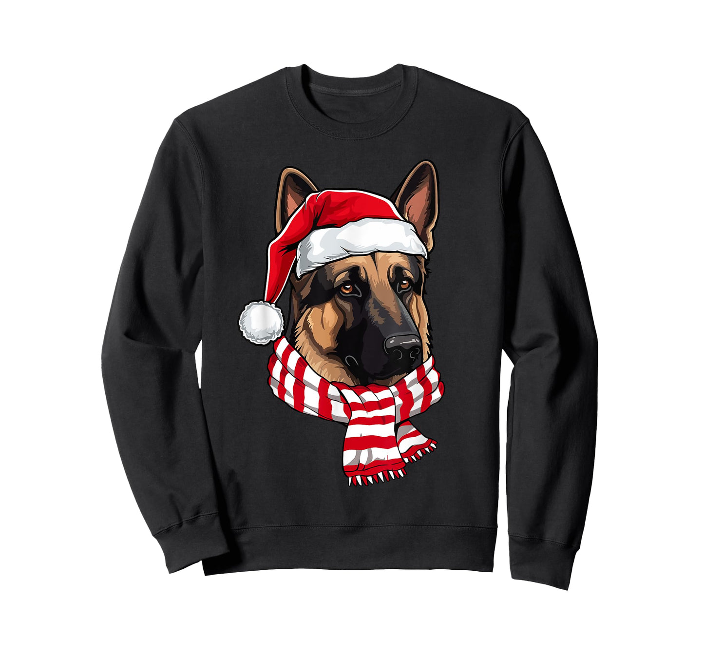 Santa German Shepherd Christmas Dog Lover Men Women Kids T-Shirt