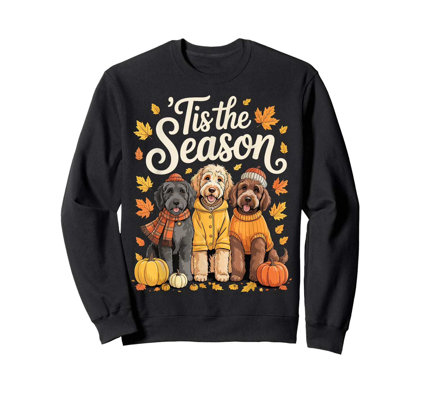 Tis The Season Goldendoodle Doodle Dog Fall Autumn Pumpkin T-Shirt