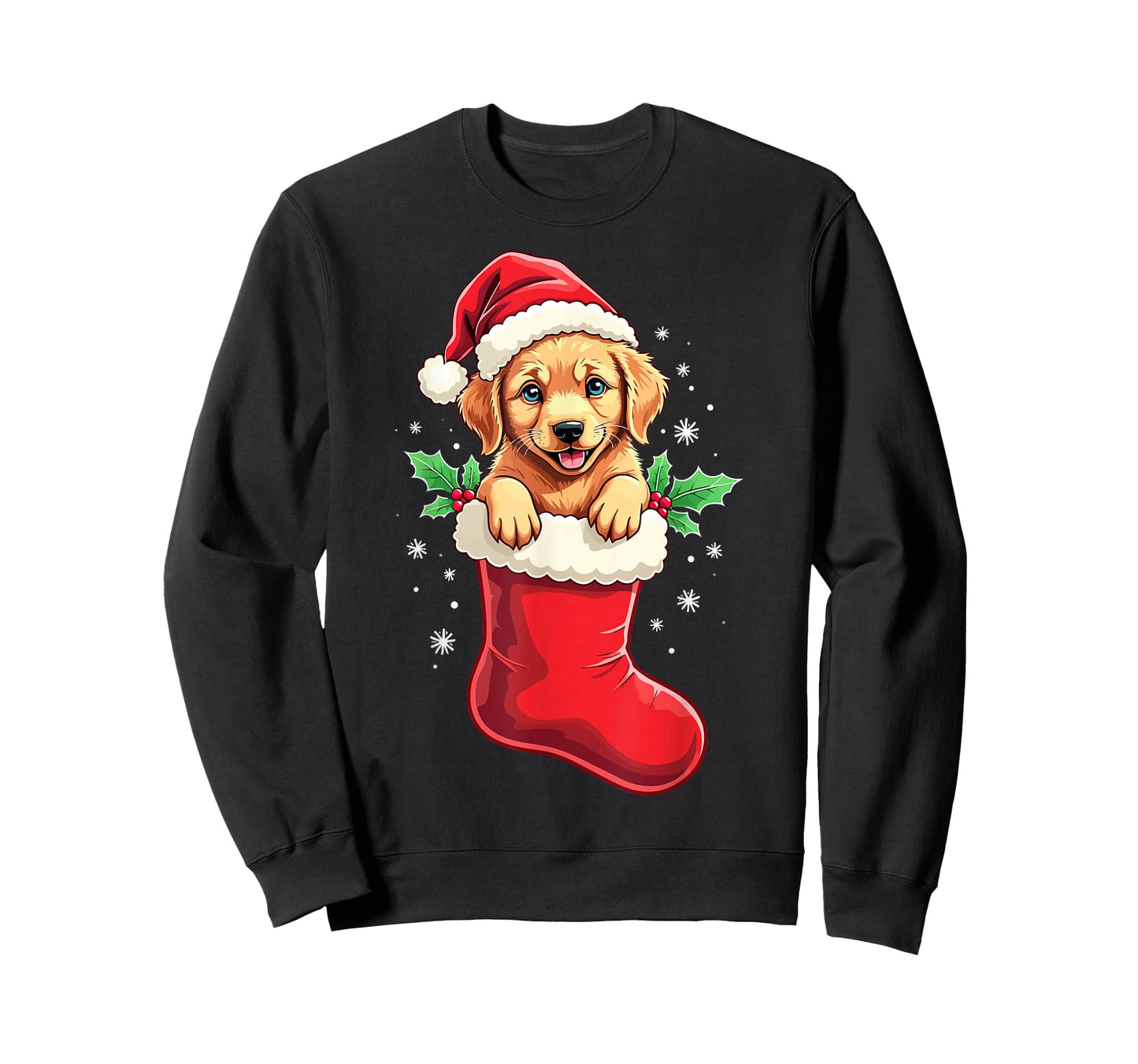 Golden Retriever Christmas Stocking Puppy Dog Lover Holiday T-Shirt