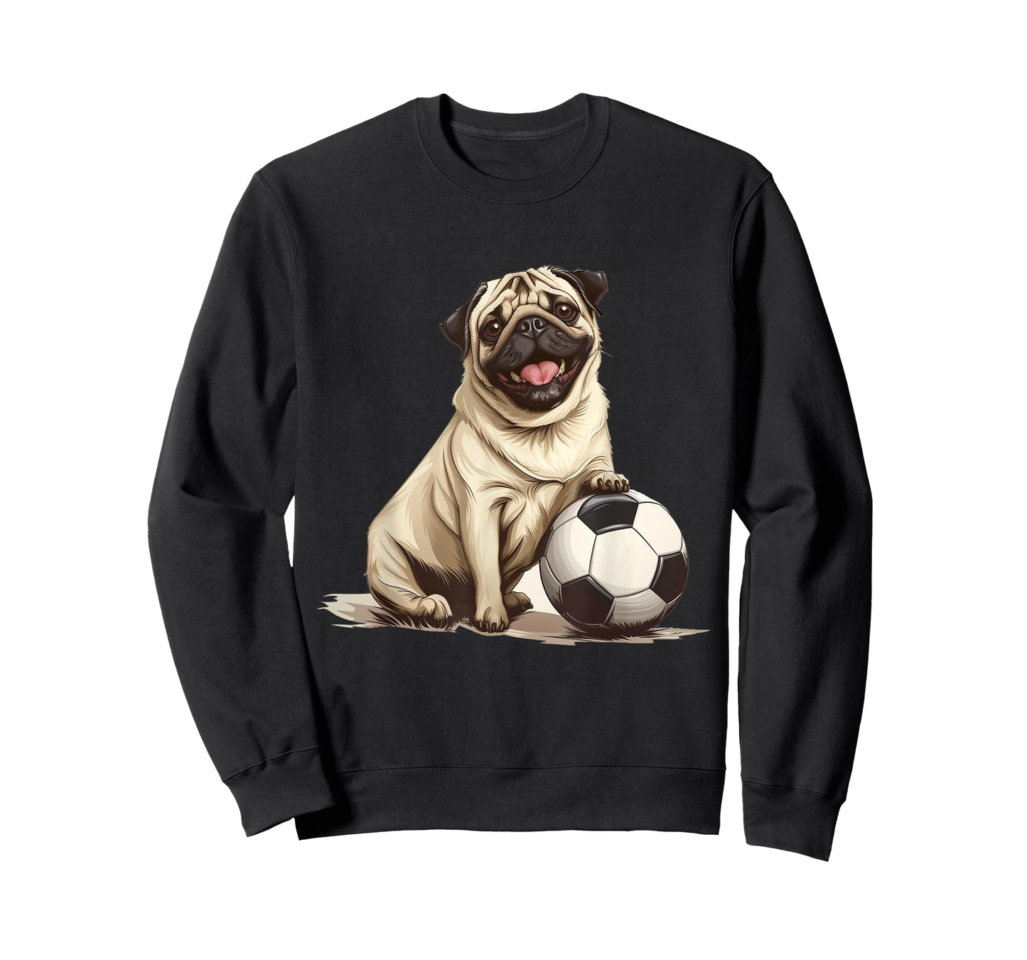 Pug Soccer Ball Sports Team Animal Dog T-Shirt for Men Women Girls Kids