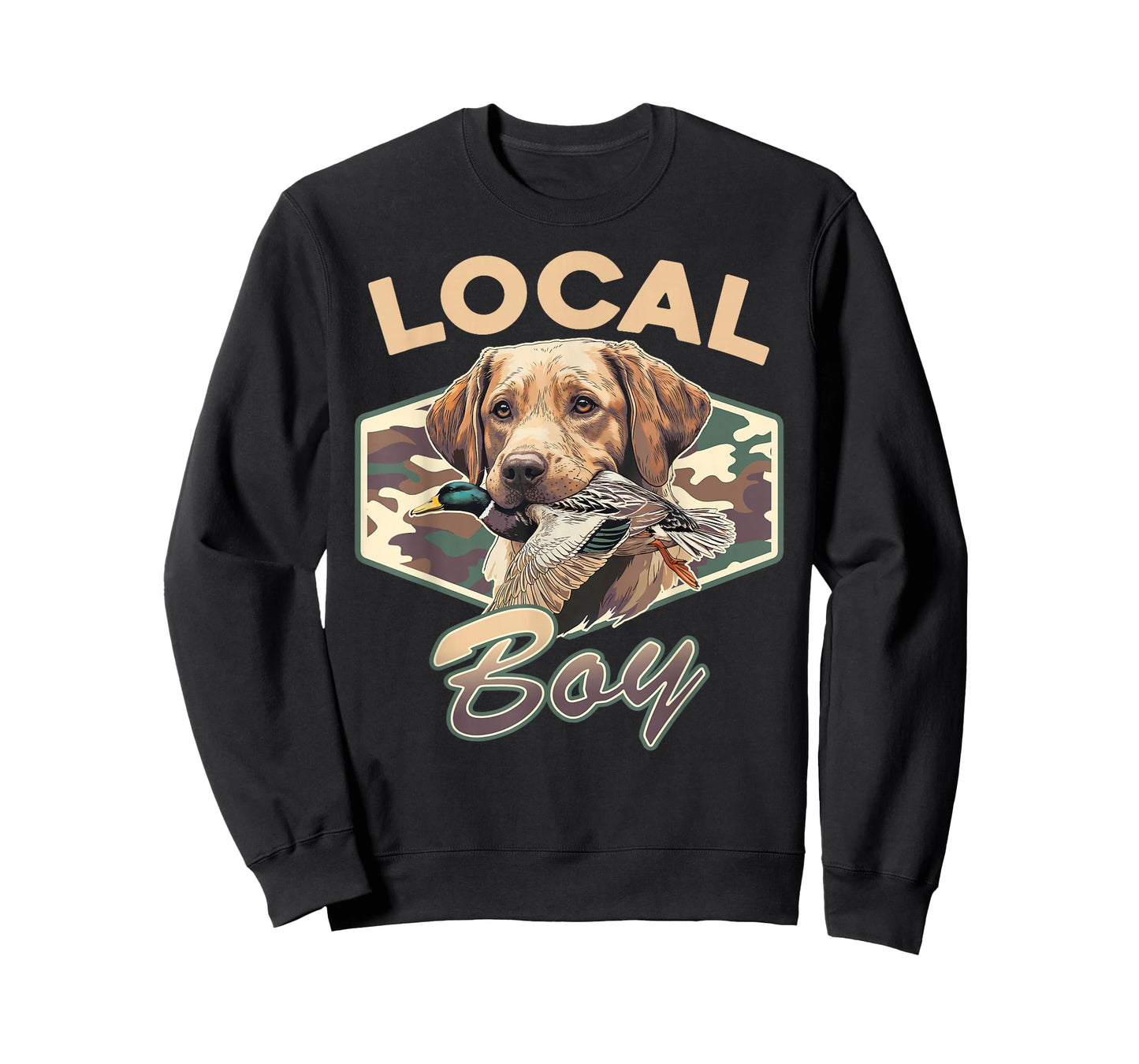 Camo Southern Local Boy Labrador Duck Hunting Outdoor Nature T-Shirt