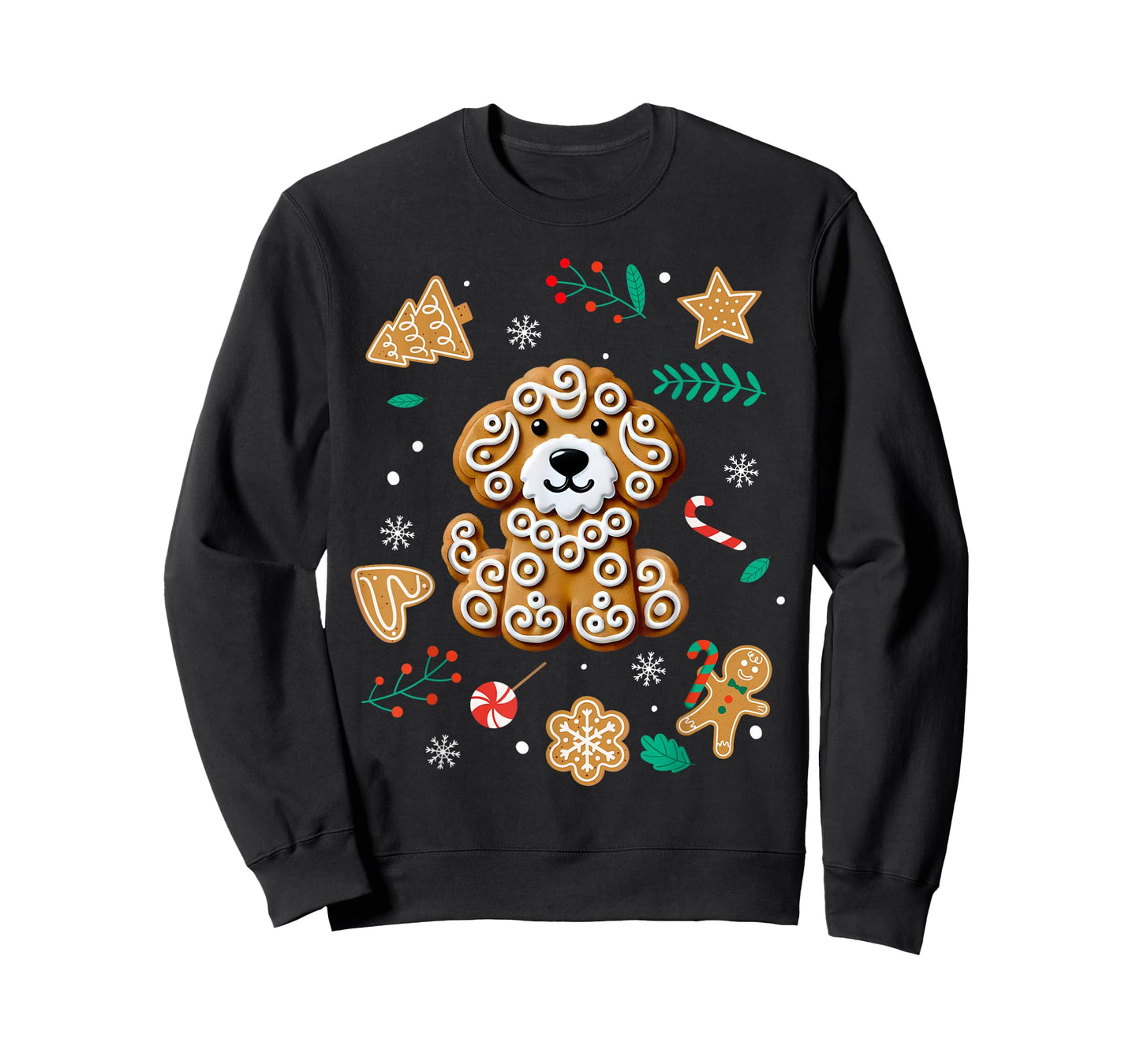 Xmas Dog Gingerbread Goldendoodle Golden Doodle Christmas T-Shirt