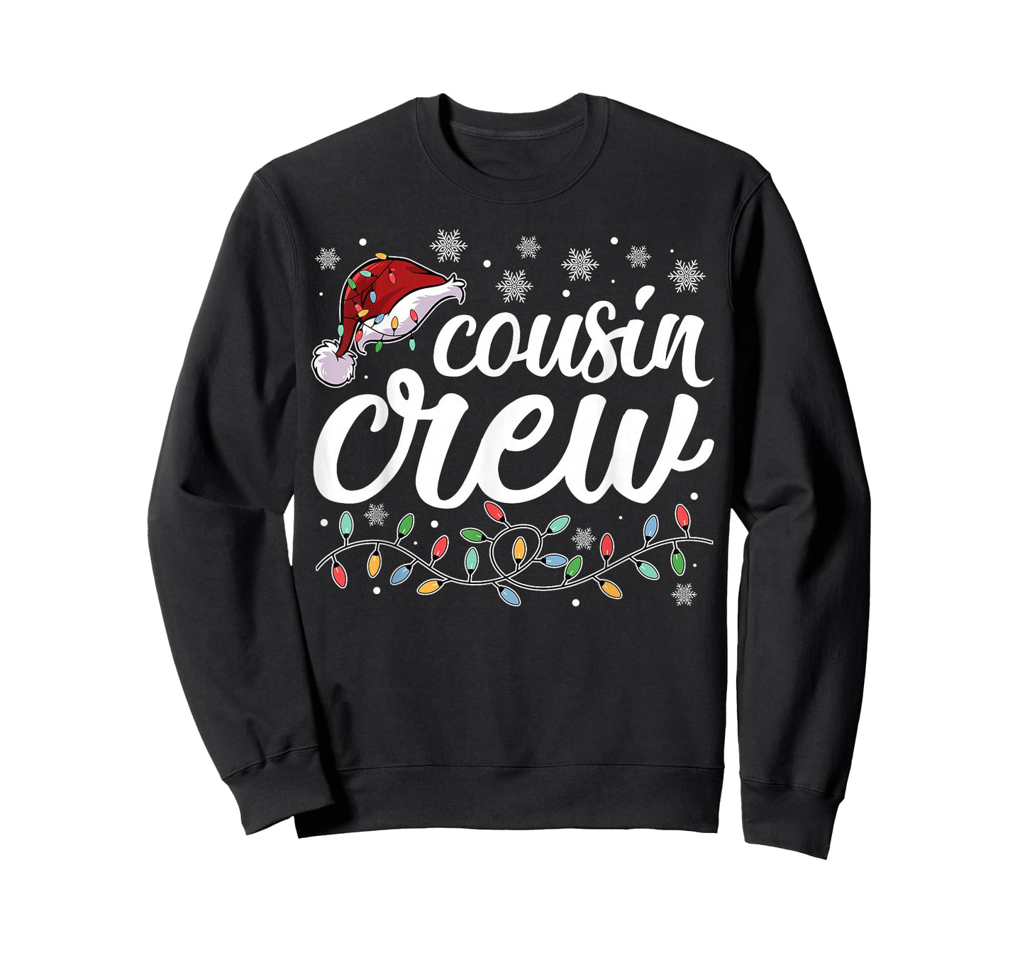 Cousin Crew Christmas Xmas Lights Family Matching Women Men T-Shirt