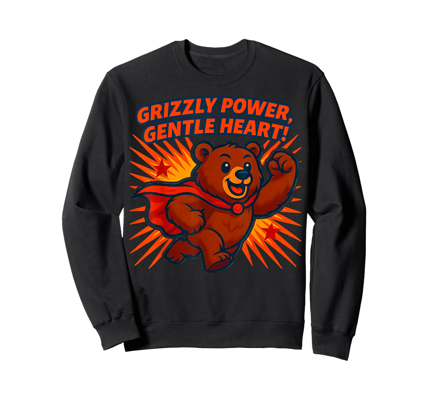 Grizzly Power Gentle Heart Superhero Bear T-Shirt
