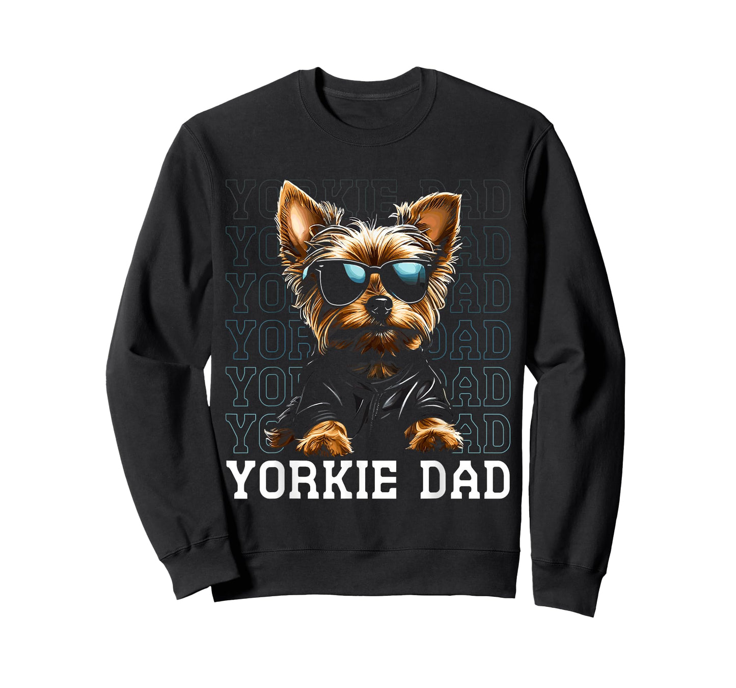 Yorkie Dad Sunglasses Yorkshire Terrier Funny Dog Lover T-Shirt