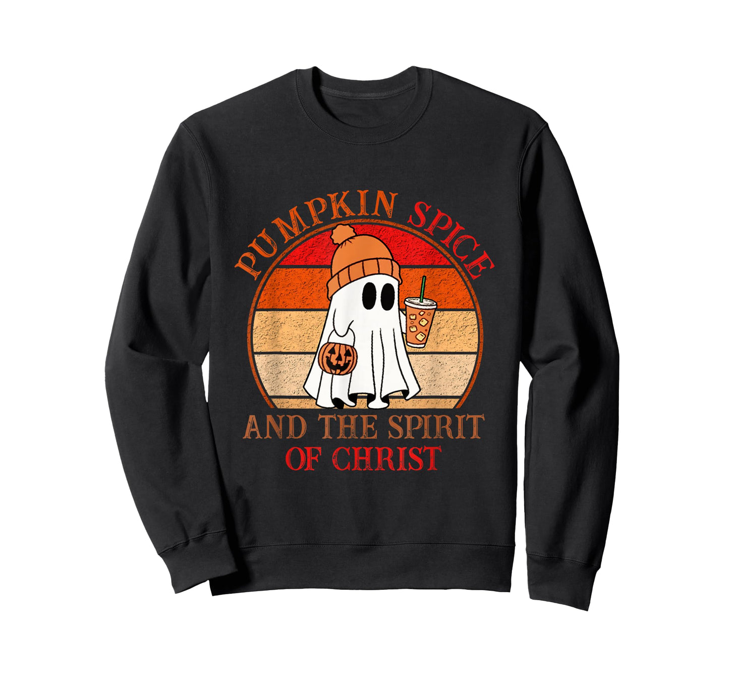 Cute Ghost Pumpkin Spice The Spirit of Christ Halloween T-Shirt