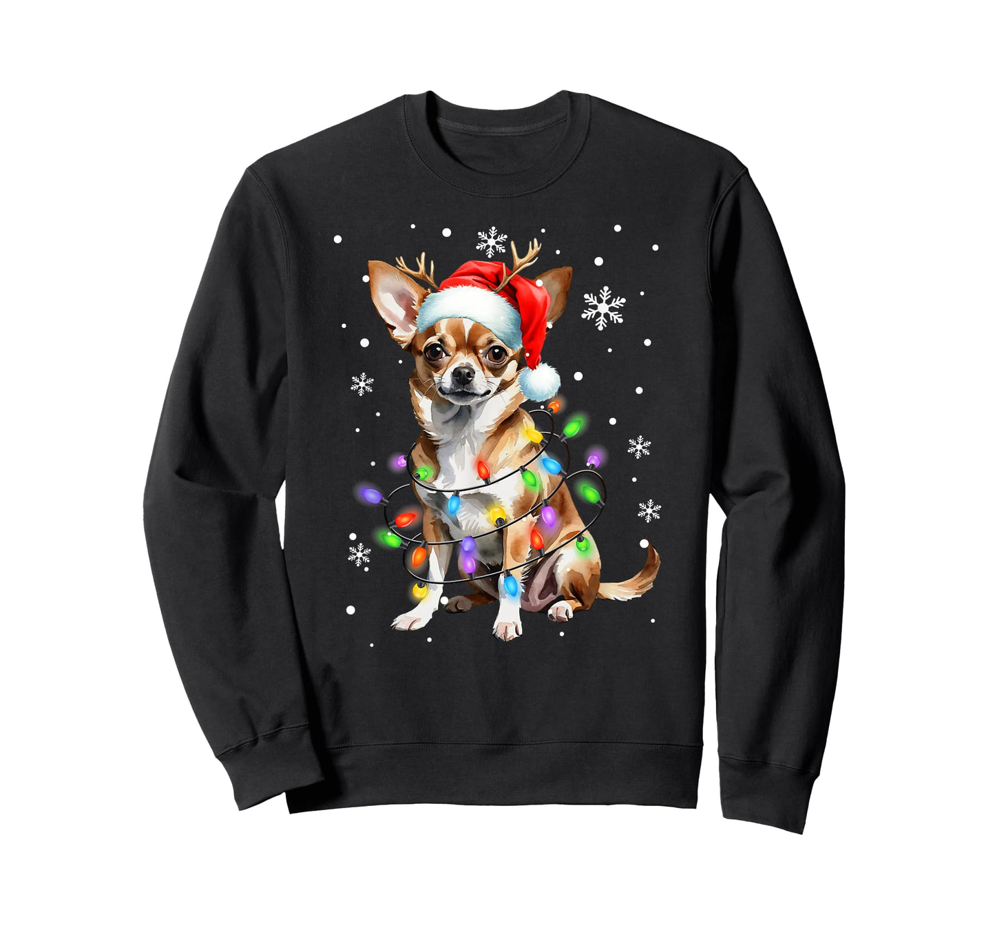 Chihuahua dog Christmas Sweater Dog Xmas Lights T-Shirt