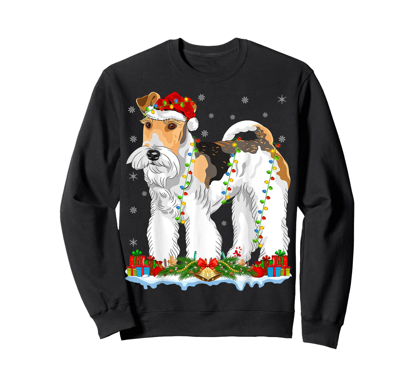 Wire Fox Terrier Dog Xmas Lights Wire Fox Terrier Christmas T-Shirt