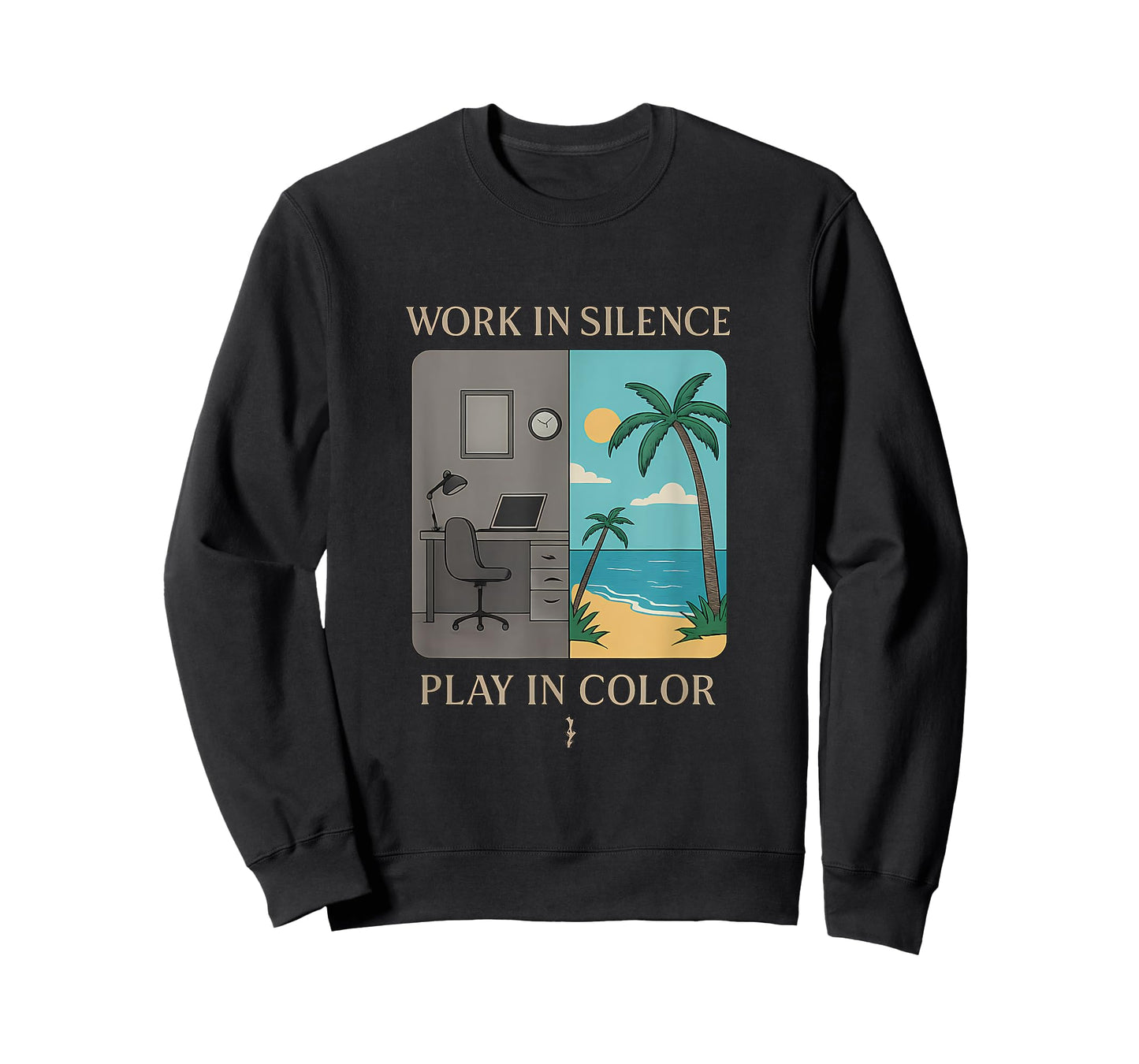 Work in Silence Play in Color Grey Turquoise Design T-Shirt