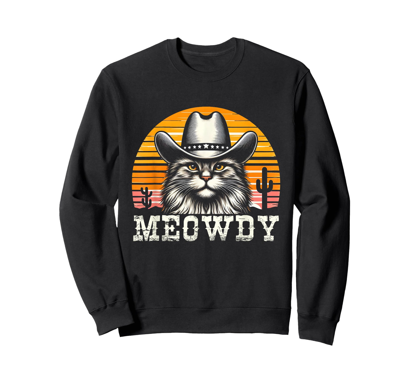 Meowdy Country Music Vintage Cat Cowboy Hat Western T-Shirt