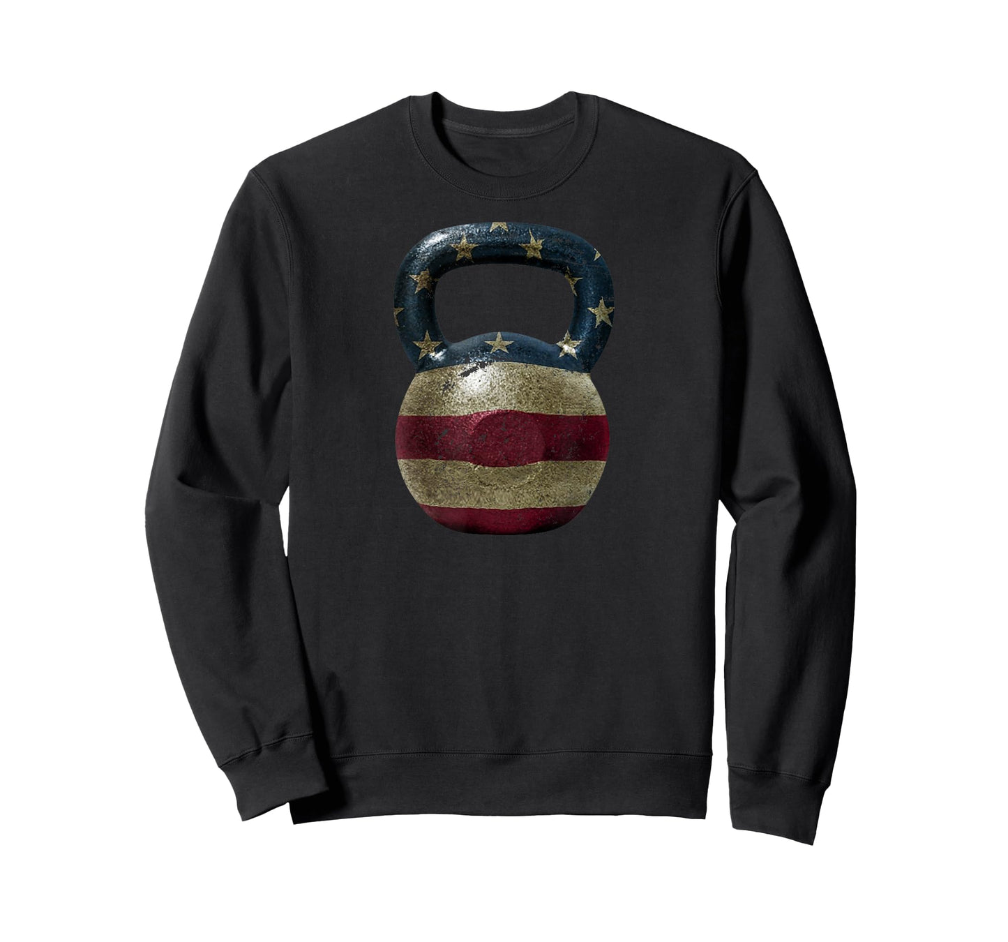 Rustic American Flag Kettle bell t-shirt, weight lifting T-Shirt