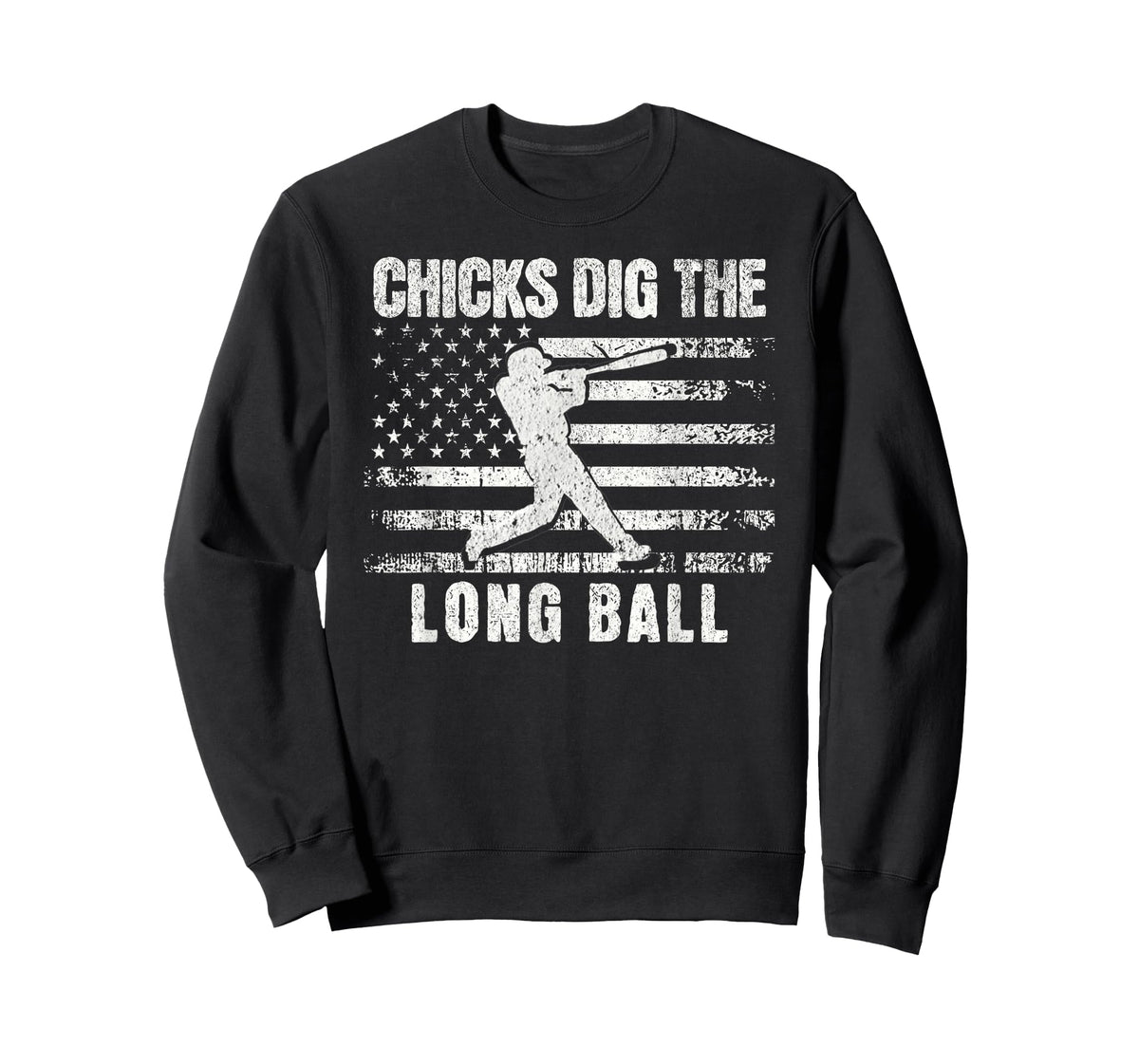 Funny Baseball Chicks Dig The Long Ball USA Flag T-Shirt