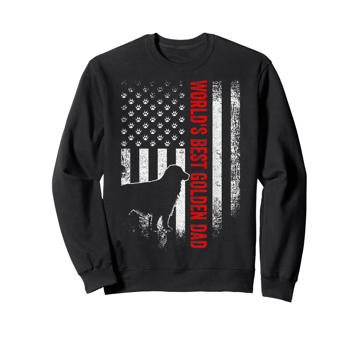 Vintage American Flag World's Best Golden Retriever Dad Gift T-Shirt