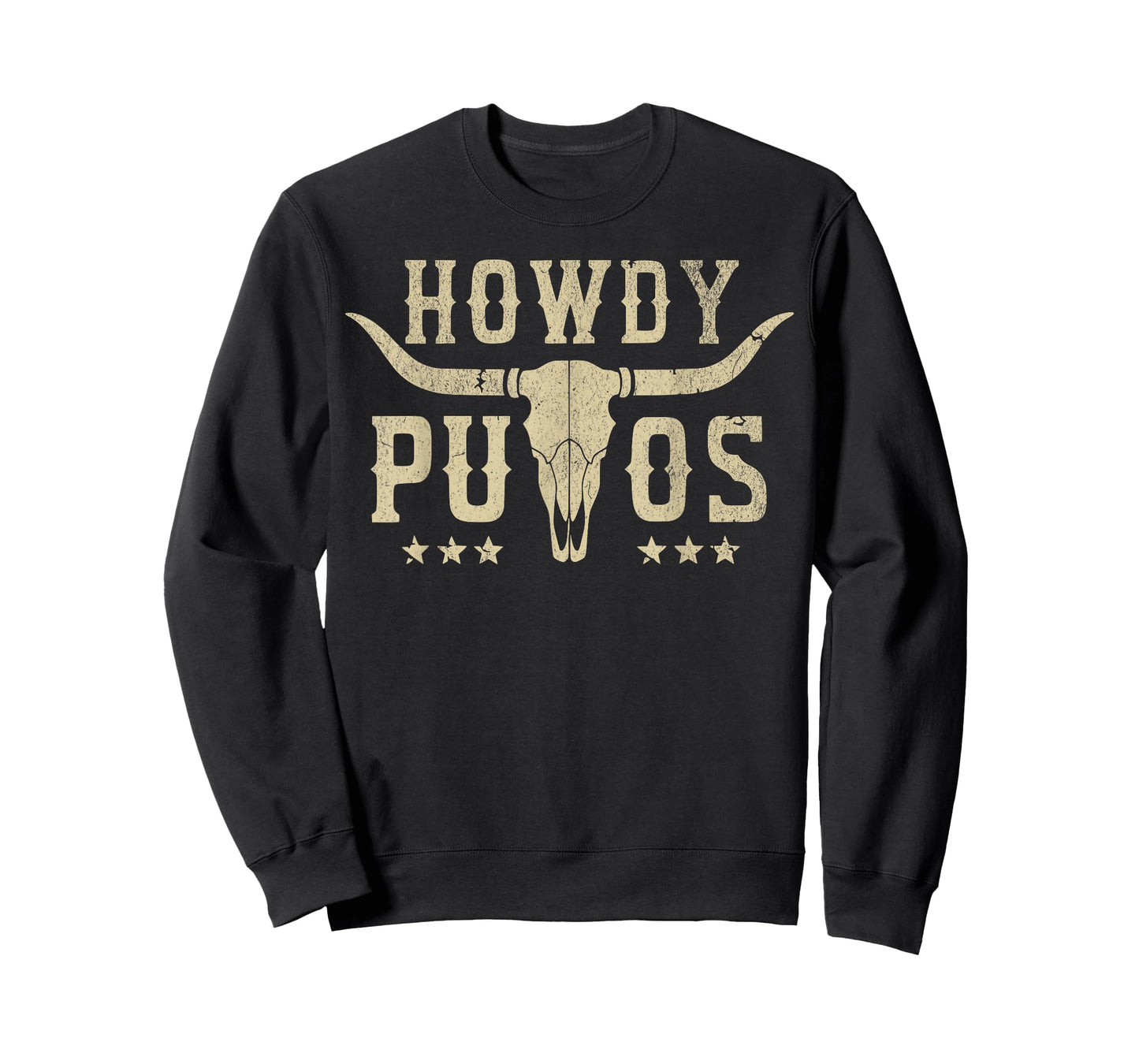 Howdy Putos Bull Skull Country Cowboy Skull Retro Vinntage T-Shirt