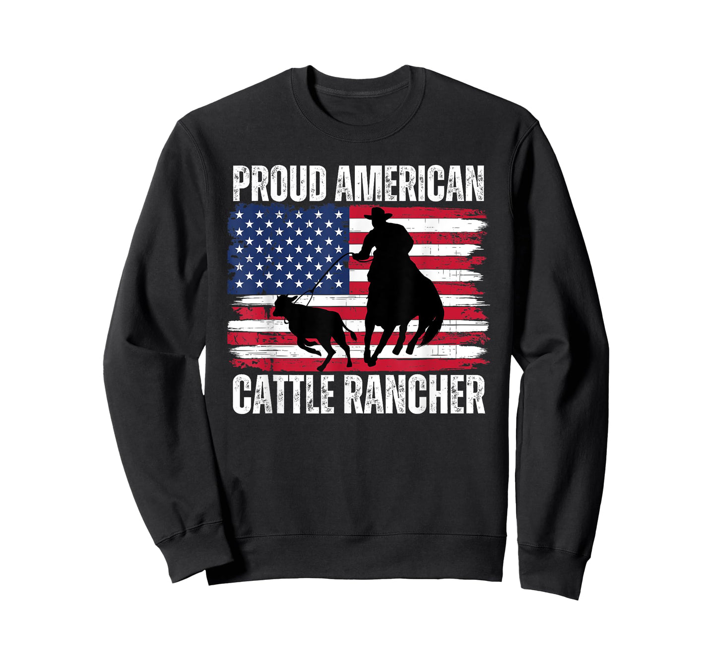 Proud American Cattle Rancher Patriotic Flag Ranchers Gifts T-Shirt