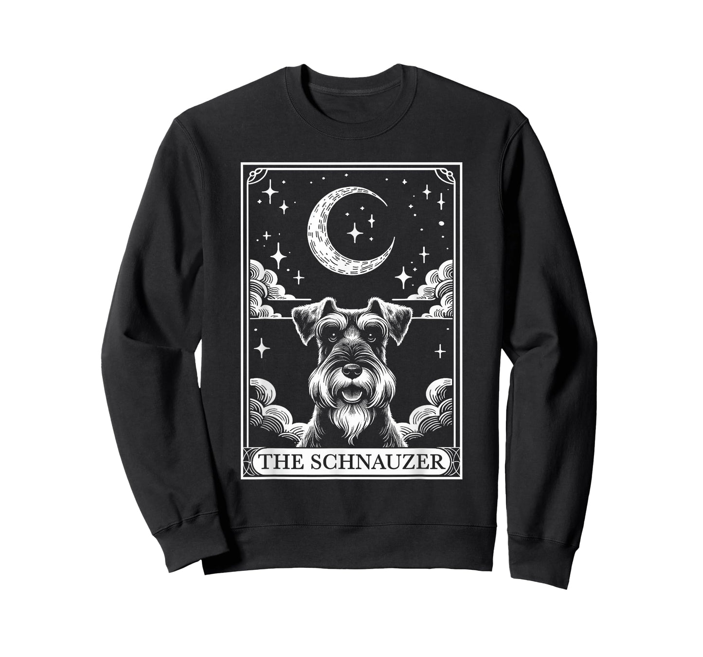 Tarot Card Vintage Crescent Moon Miniature Schnauzer Dog Mom T-Shirt