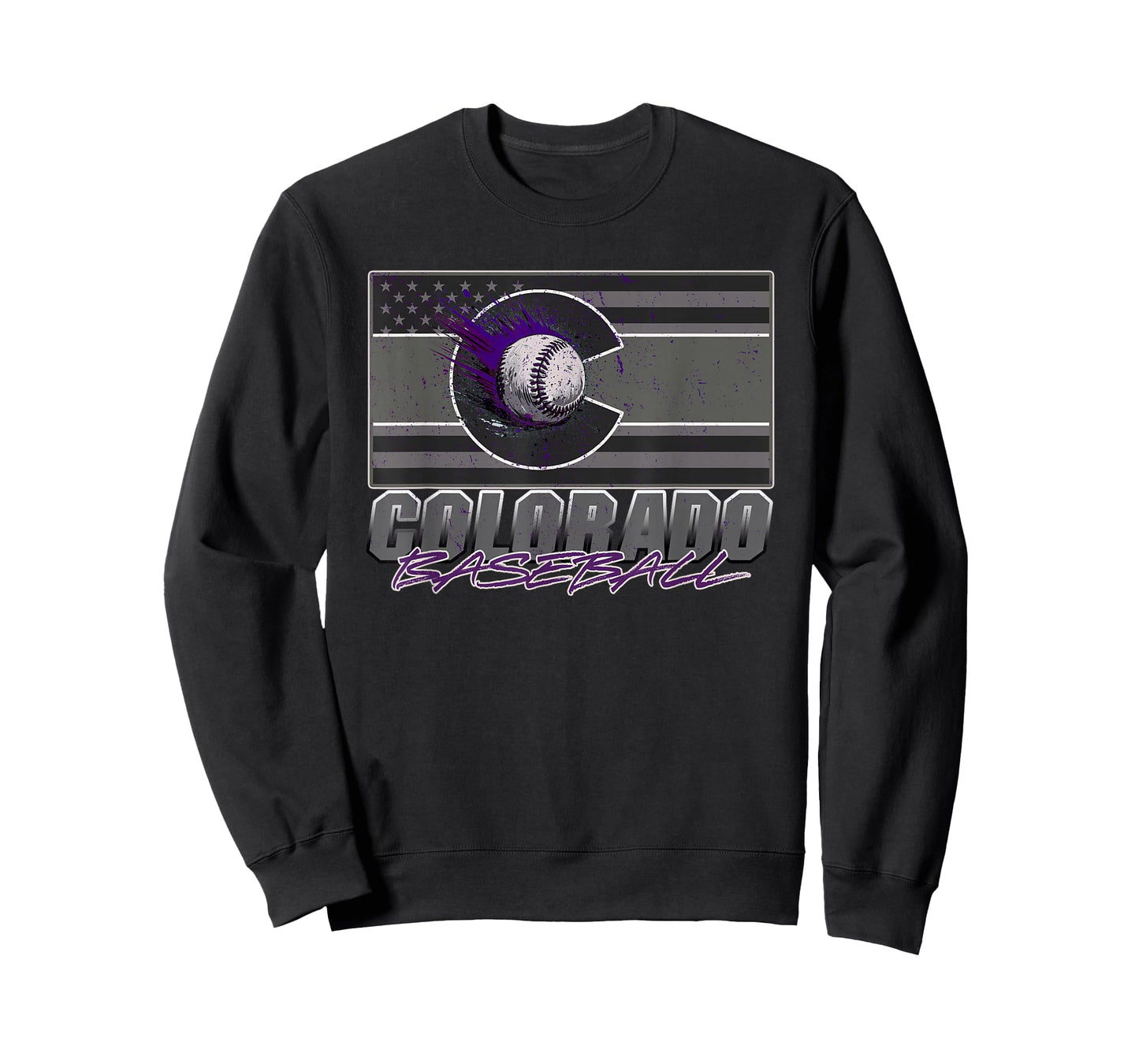 Colorado Flag / USA Flag Baseball Colorado Baseball Graphic T-Shirt