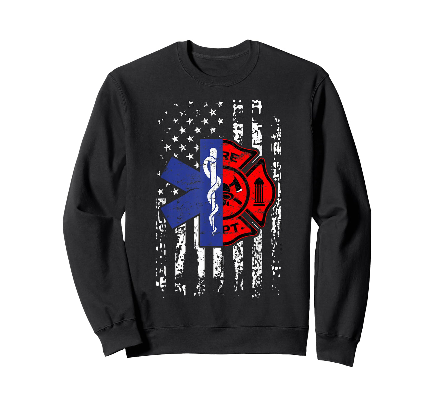 EMT Firefighter Firefighter EMT American Flag Gift T-Shirt