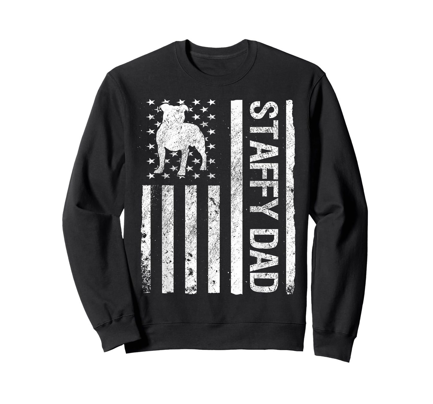 Staffy Dad USA Flag Pet Staffordshire Bull Terrier Dog Dad T-Shirt