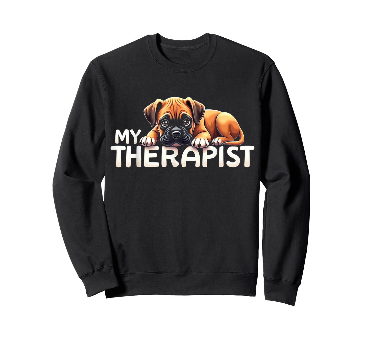 Funny Box Puppy My Therapist Boxer Dog T-Shirt