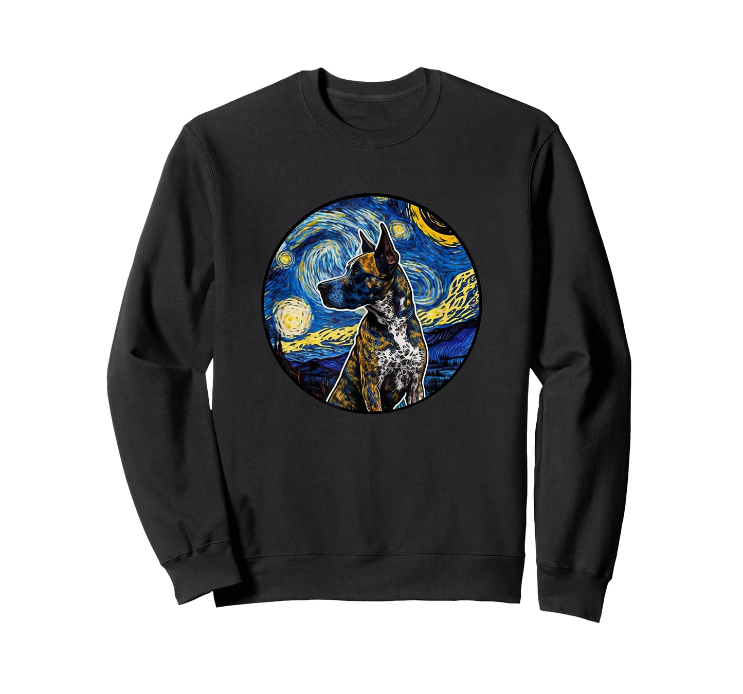 Treeing Tennessee Brindle Starry Night Painting Dog Mom Dad T-Shirt