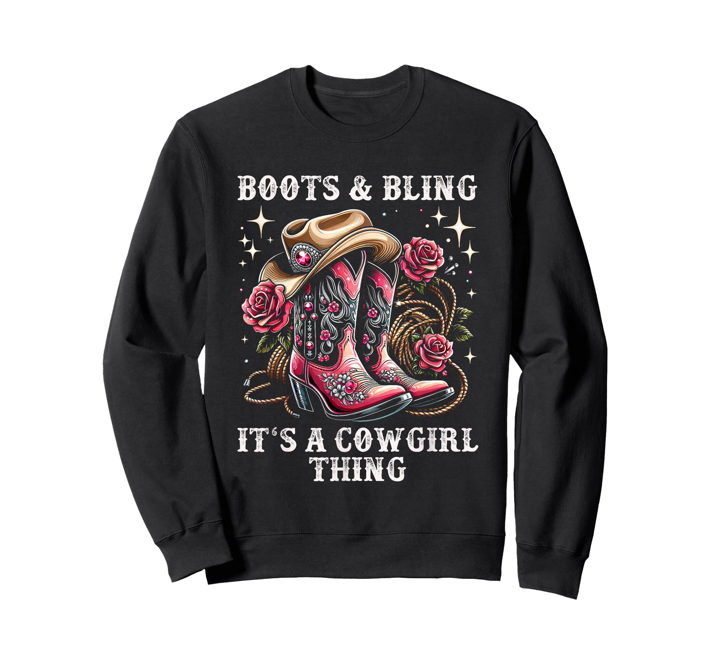 Rodeo Girls Women Cowboy Boots And Bling Its A Cowgirl Thing T-Shirt