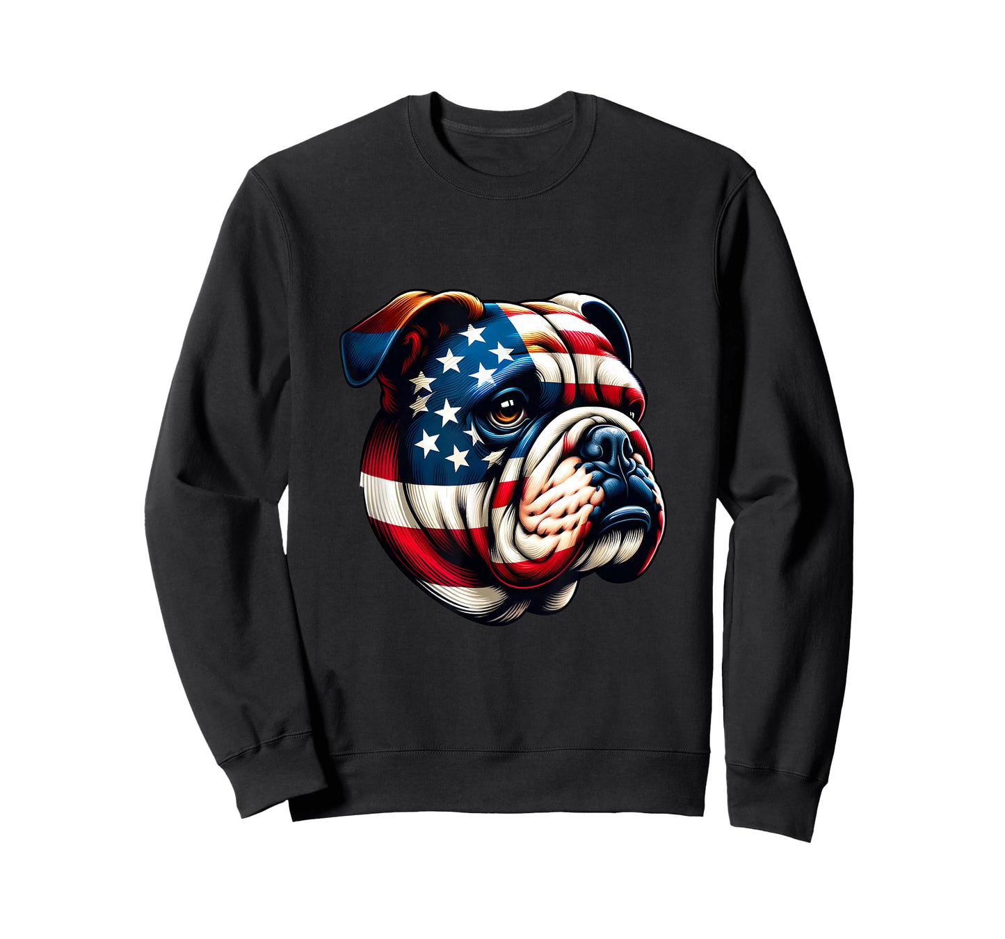 Patriotic English Bulldog Lover Owner Men American USA Flag T-Shirt