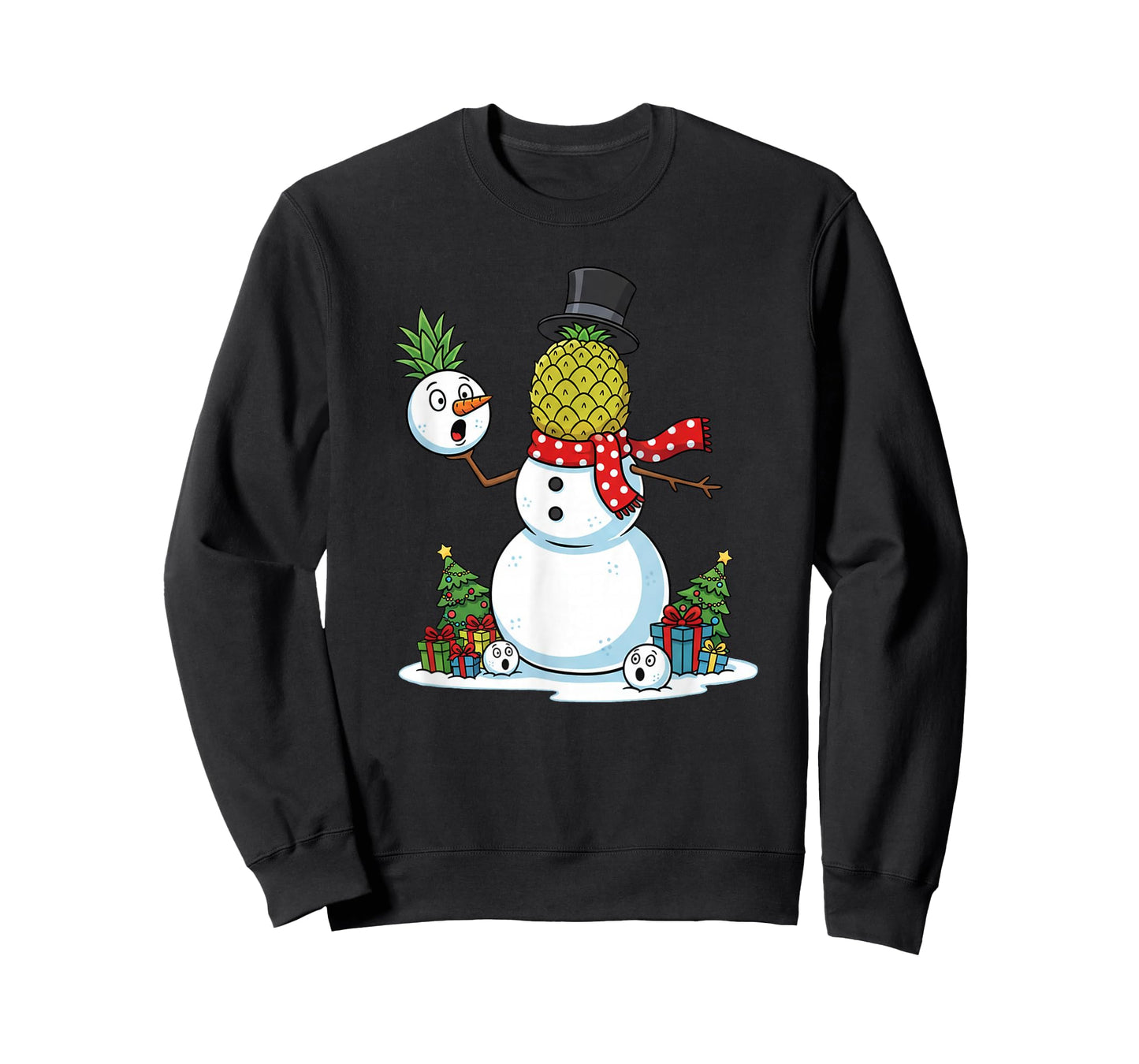 Funny Christmas Pineapple Snowman Xmas Mens Womens Kids T-Shirt