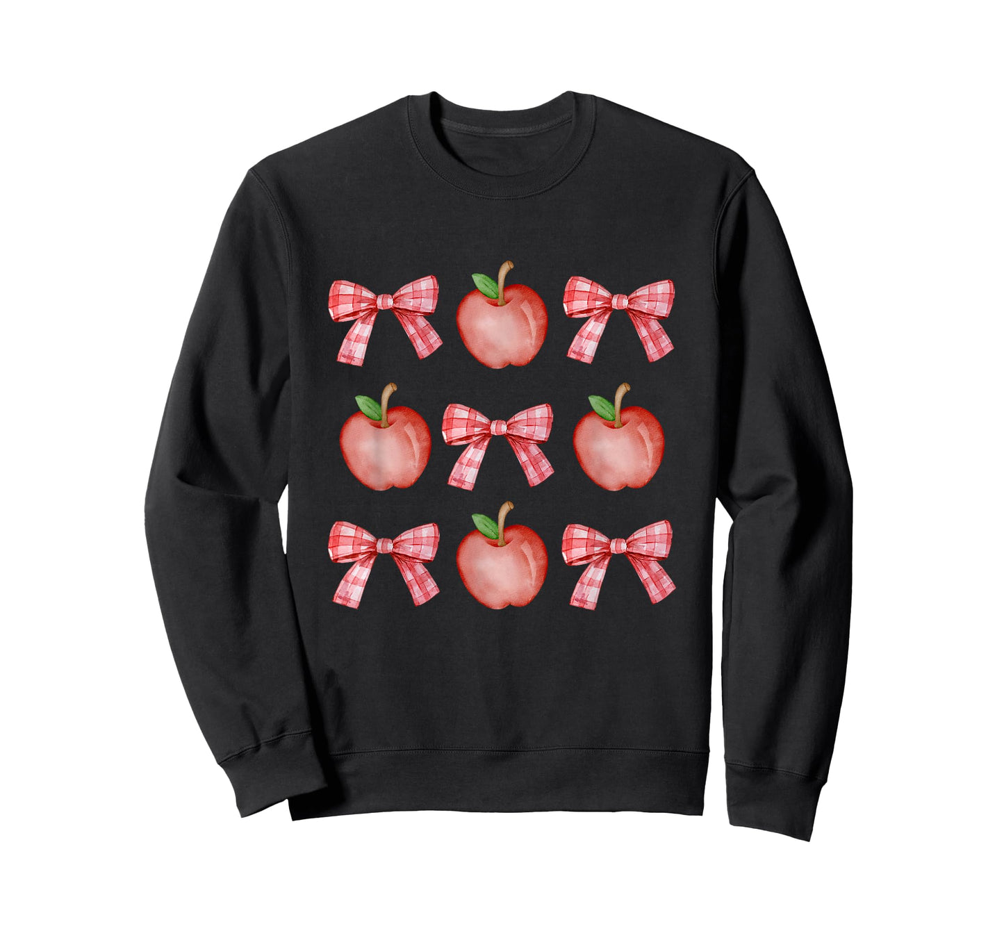 Apples and Checkered Bows Design Clean Girl Cute T-Shirt