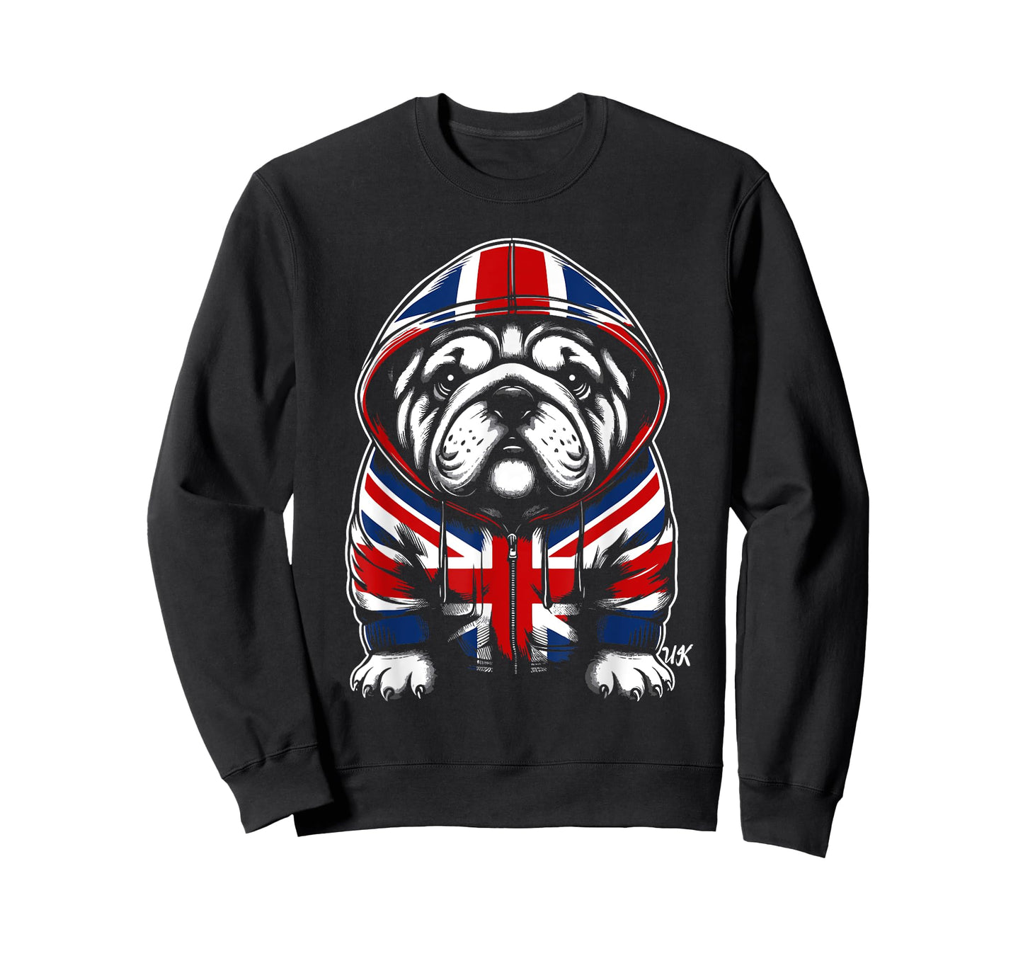Bulldog UK British Flag England T-Shirt for Men Women Kids