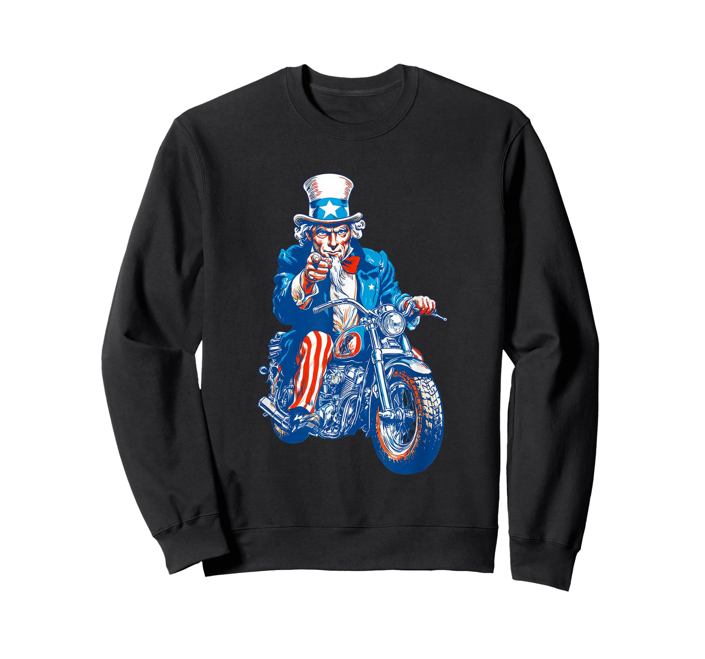 Awesome America Uncle with Motorbike for Sam and Motorcycle T-Shirt