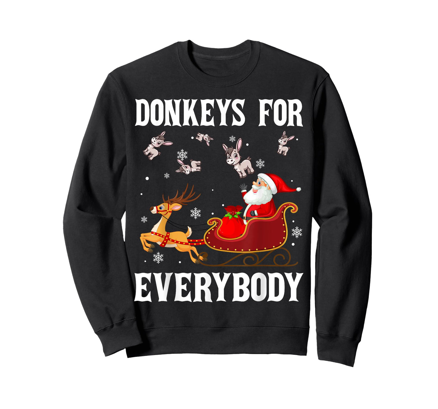 Donkeys For Everybody Christmas Santa Claus Donkey Xmas T-Shirt