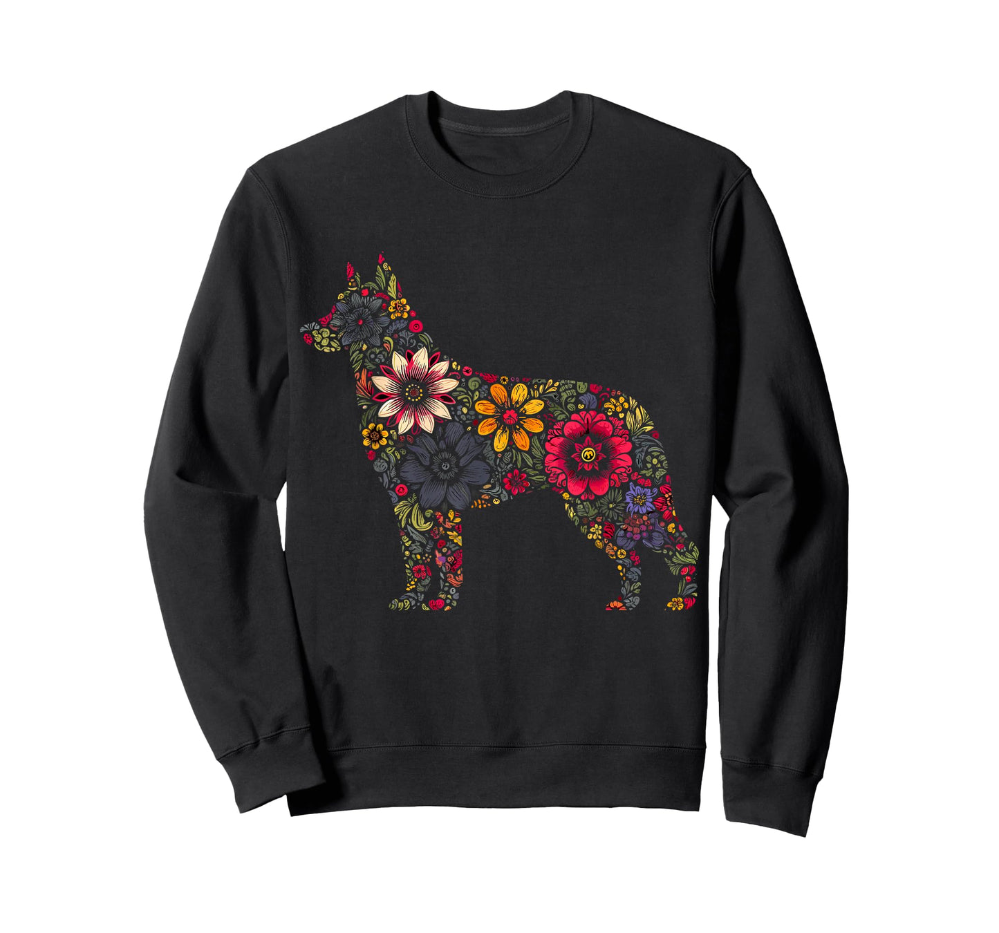 Floral German Shepherd T-Shirt