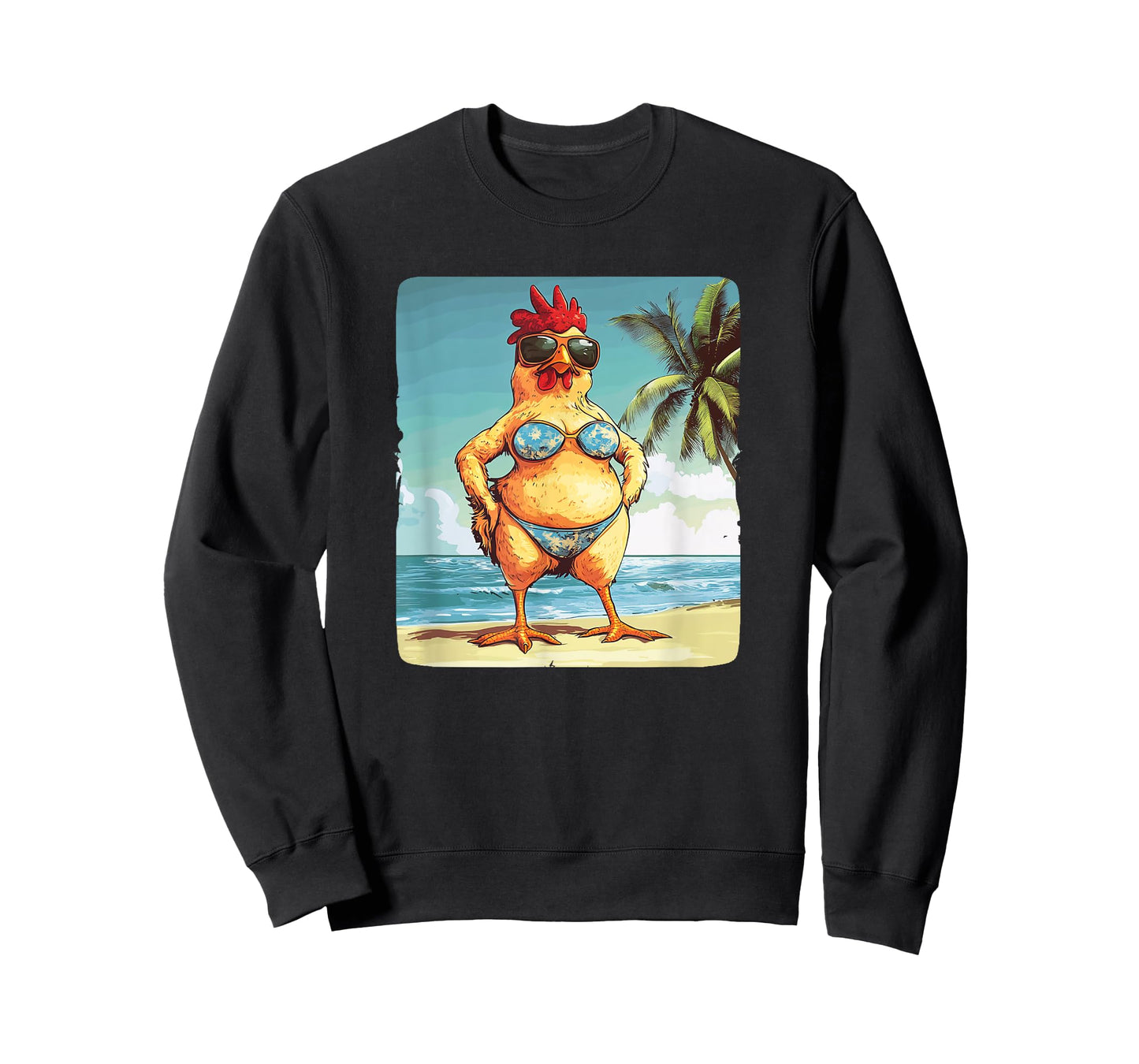 Awesome Chicken in Beach Bikini for Funny Man and Woman T-Shirt