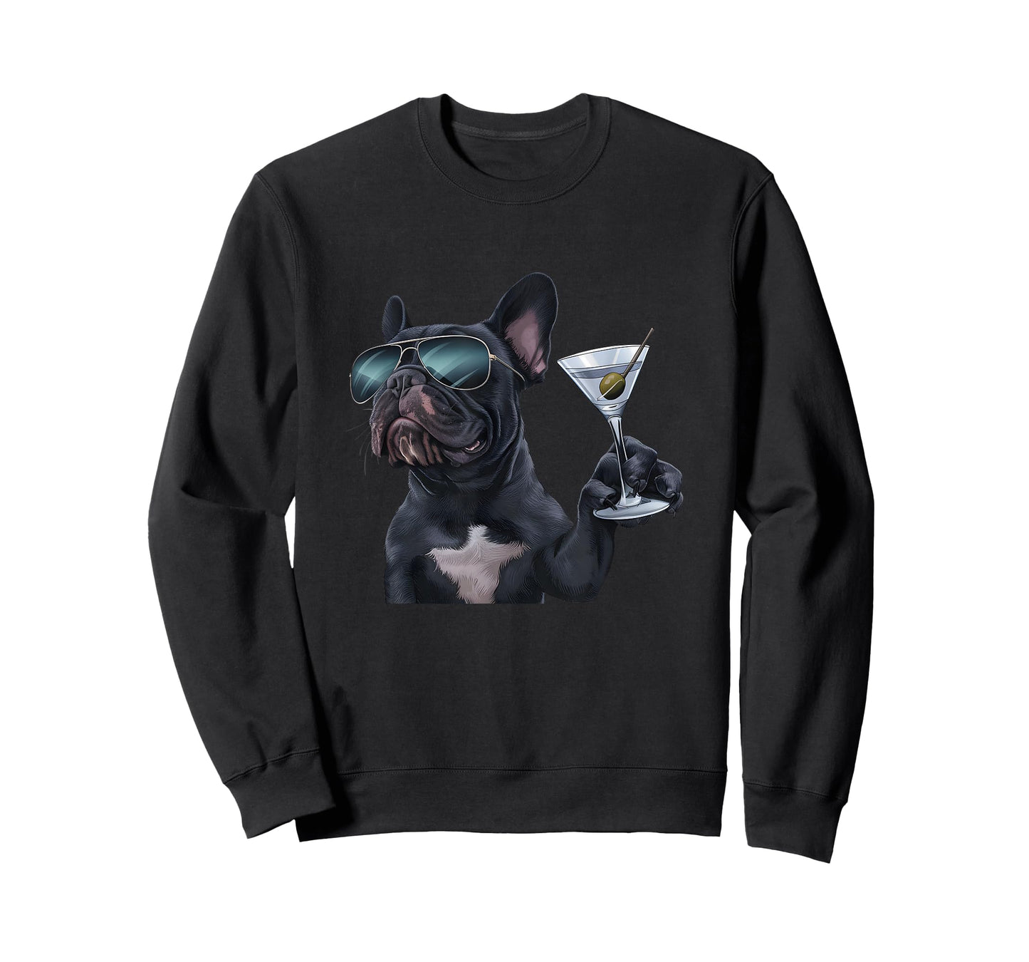 French Bulldog Drinking Martini T-Shirt