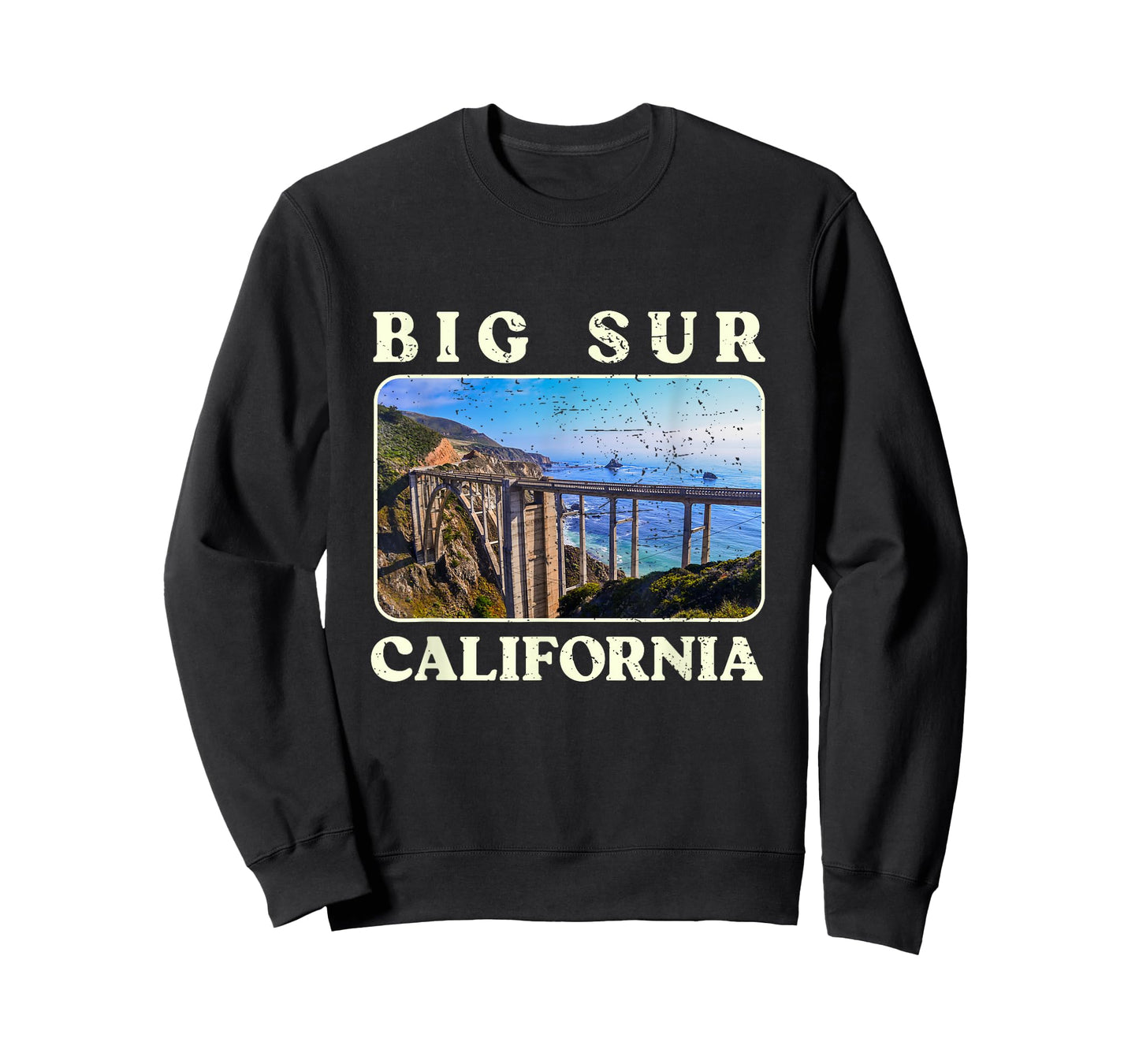 Vintage Bixby Bridge Landscape California Big Sur Travel T-Shirt