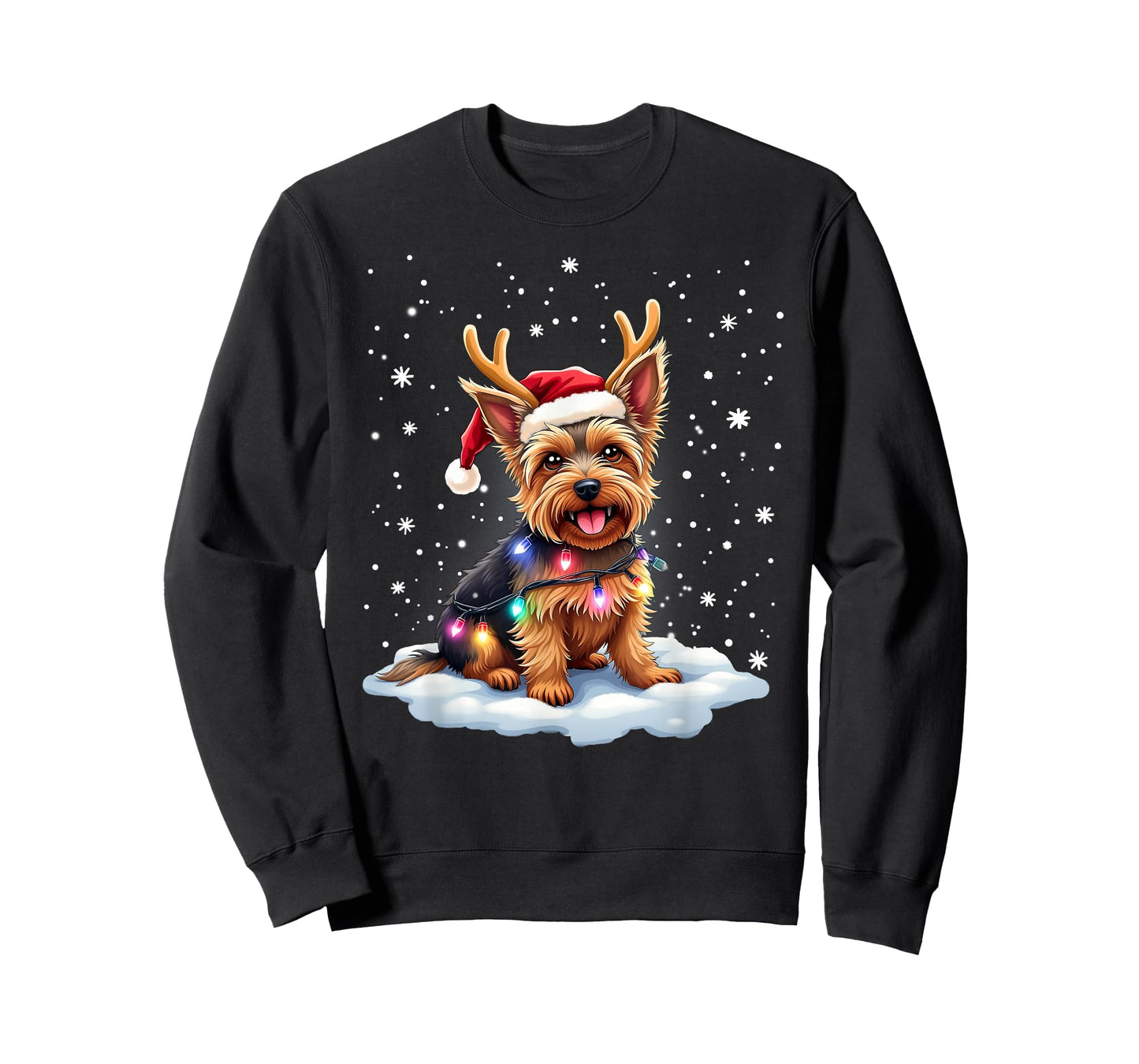 Yorkshire Terrier Christmas Yorkie Reindeer Dog Xmas Santa T-Shirt